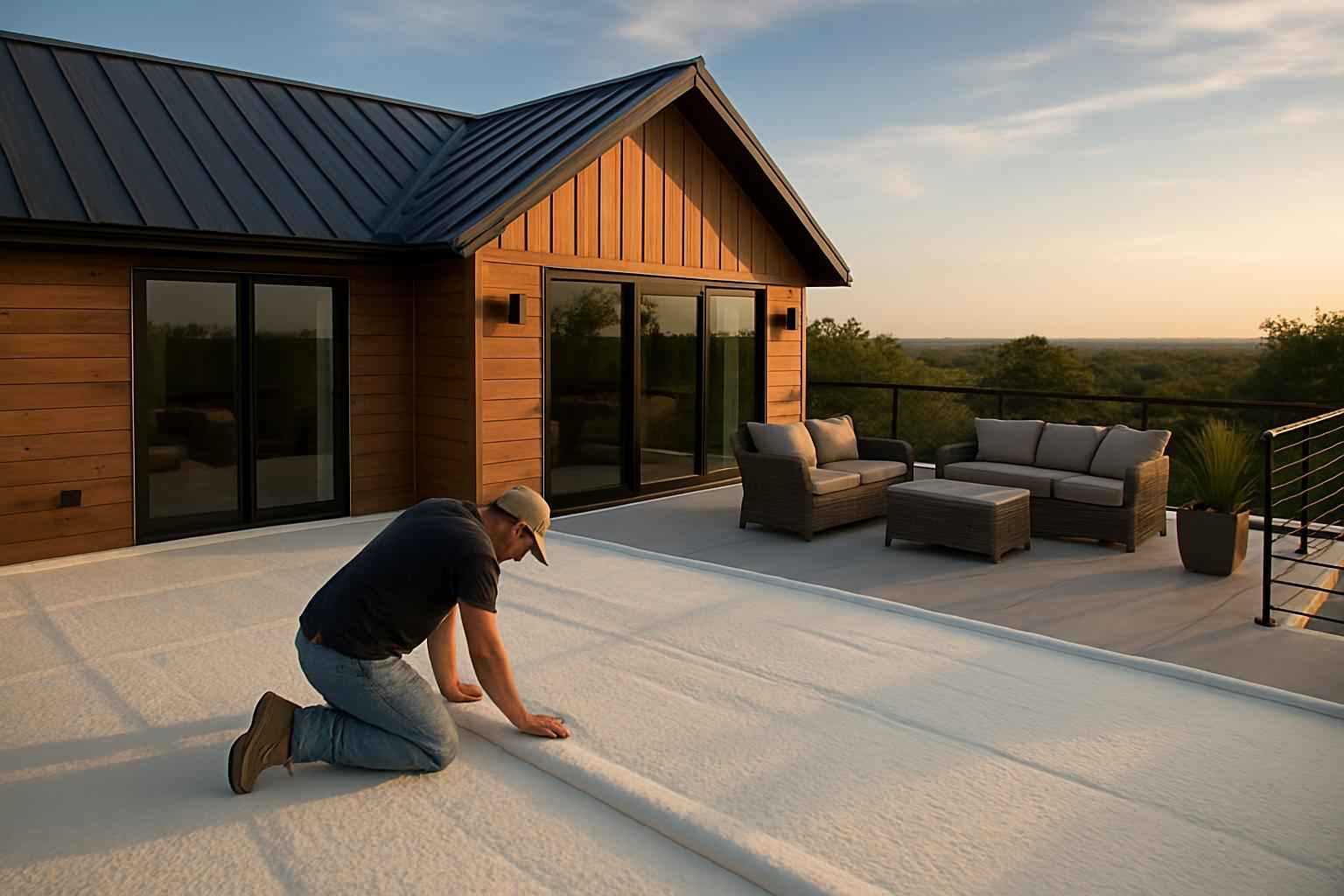 Barndominium Roof Deck Foam in Hye TX