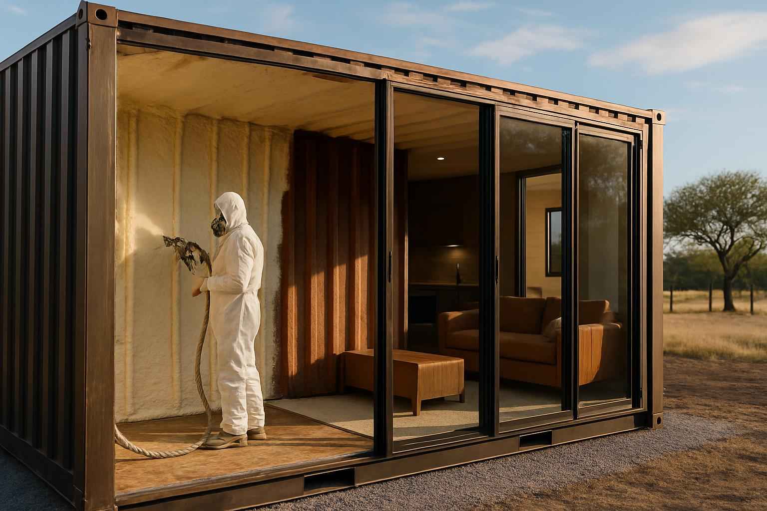 Container Retrofit Insulation in Luckenbach TX