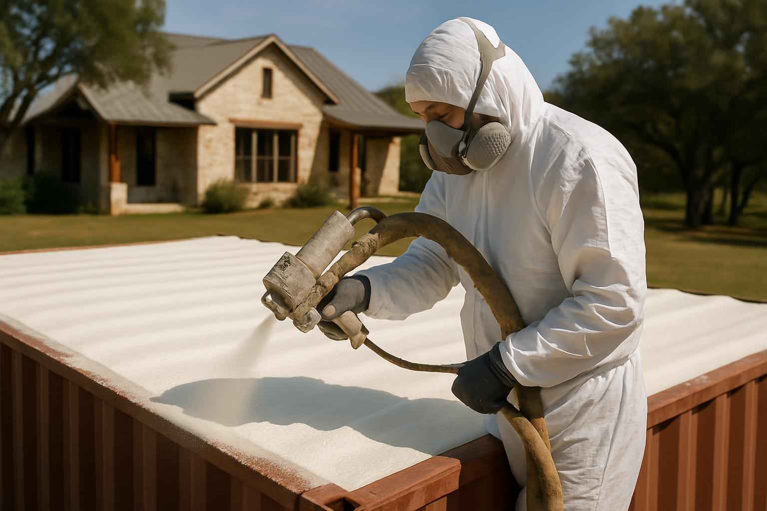 Container Roof Foam Installer in Fredericksburg TX