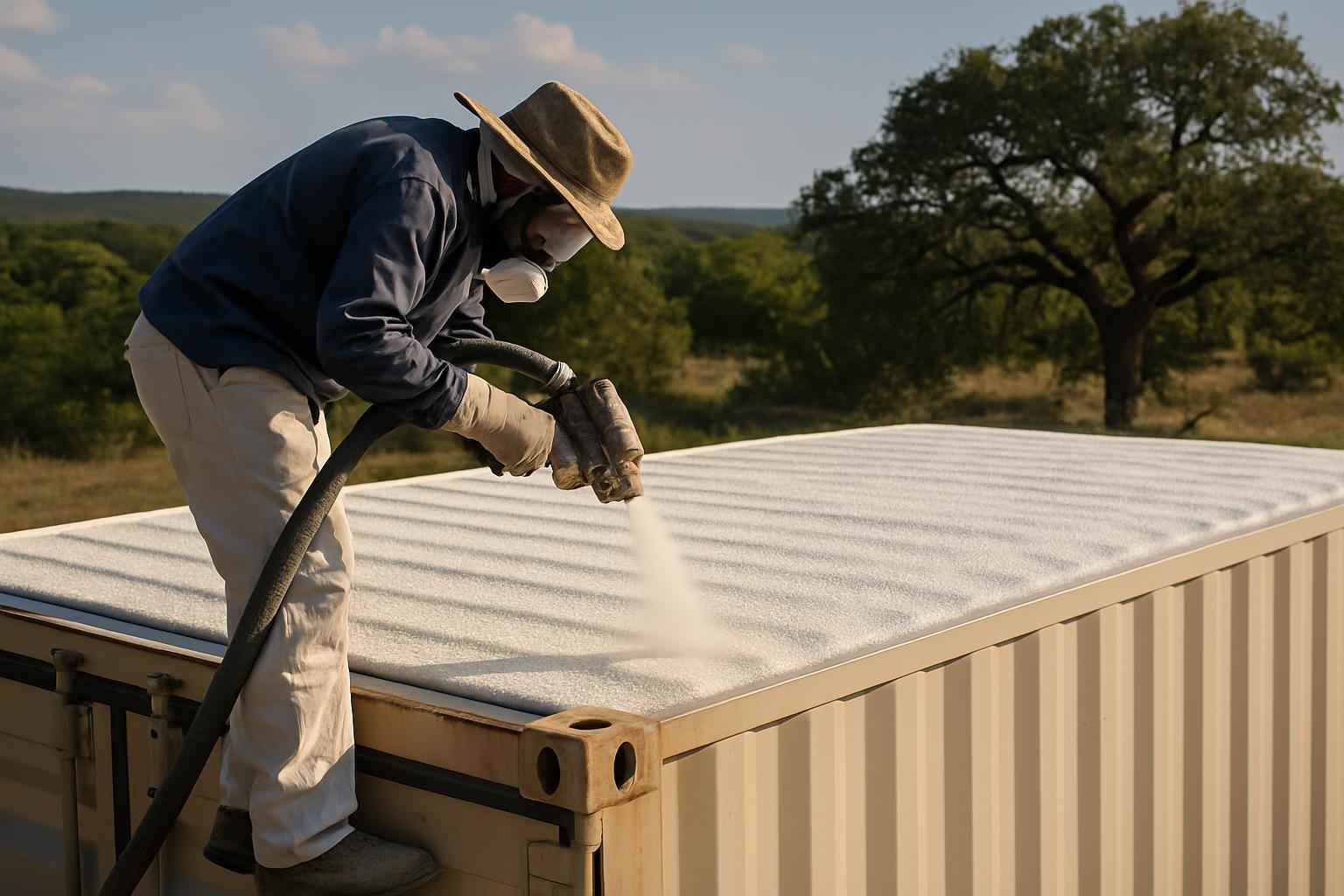 Container Roof Foam Installer in Willow City TX