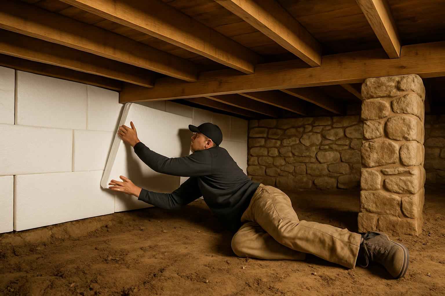 Crawl Space Retrofit Insulation in Stonewall TX