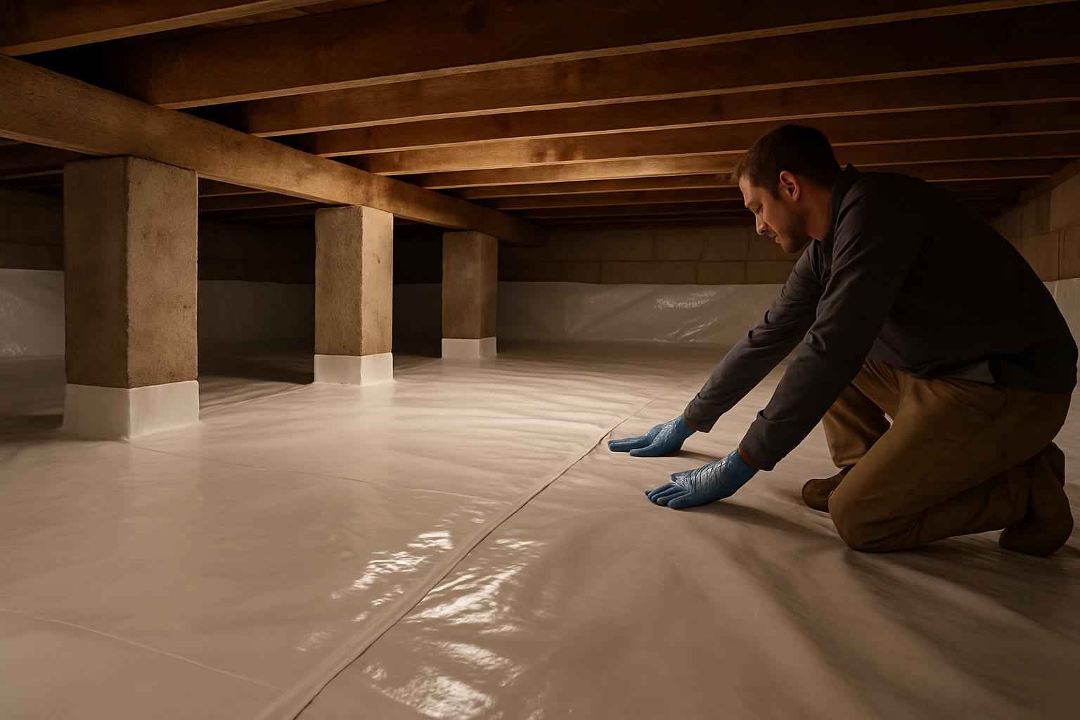 Crawl Space Vapor Barrier Installation in Hye TX