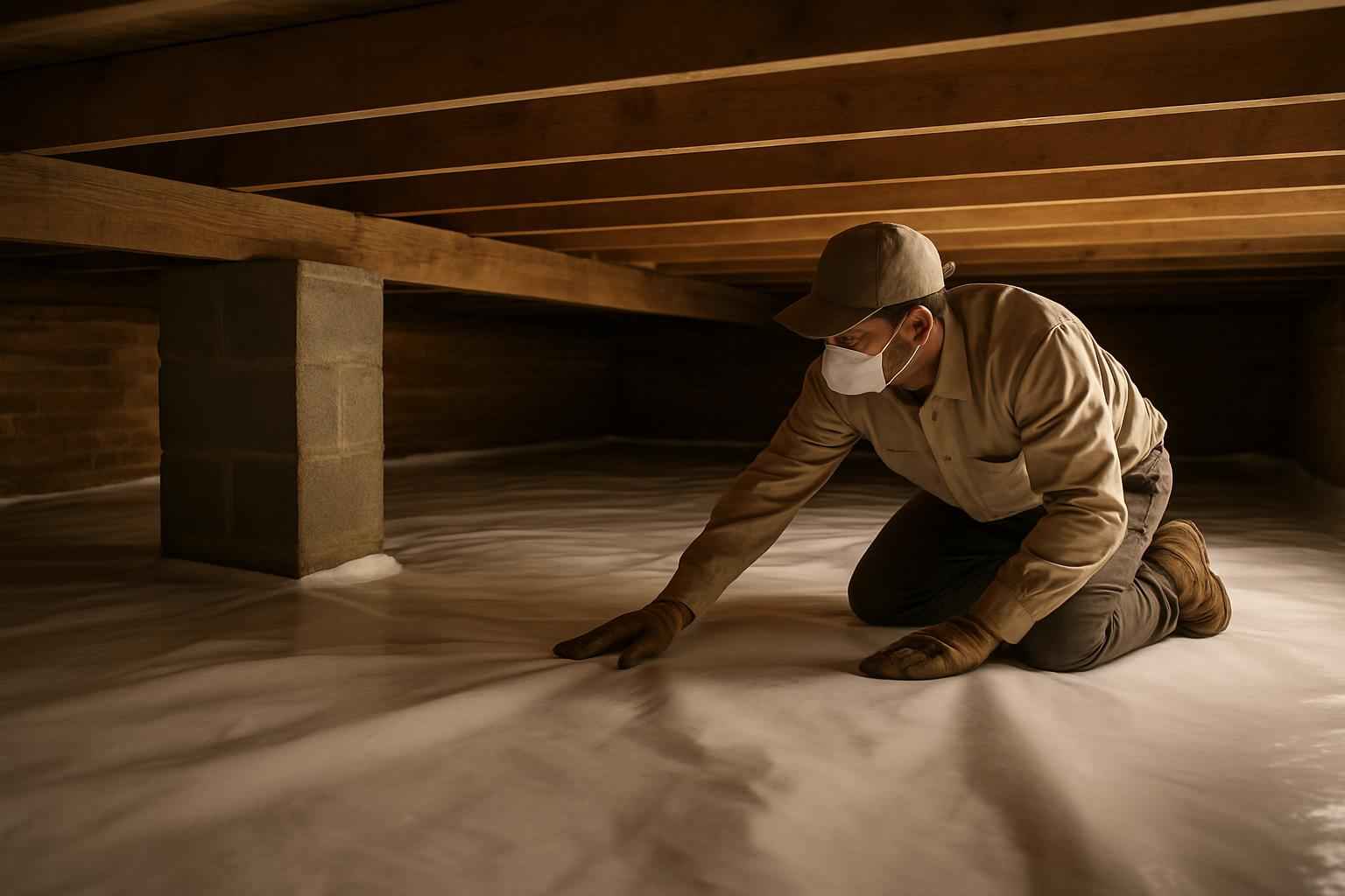 Crawl Space Vapor Barrier Installation in Luckenbach TX