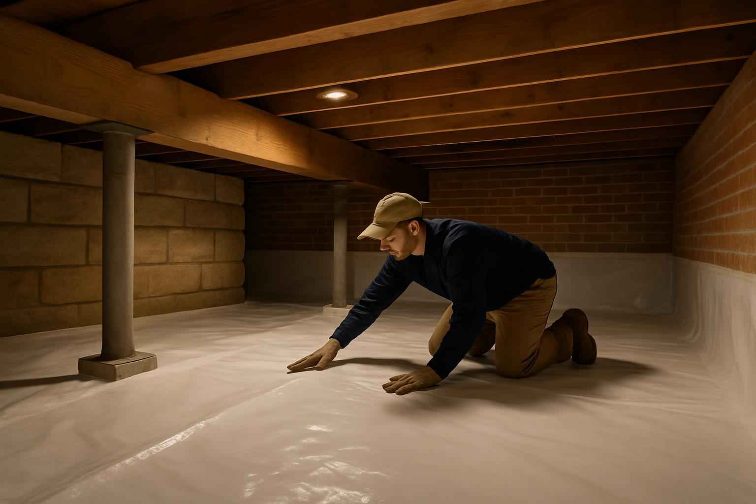 Crawl Space Vapor Barrier Installation in Stonewall TX