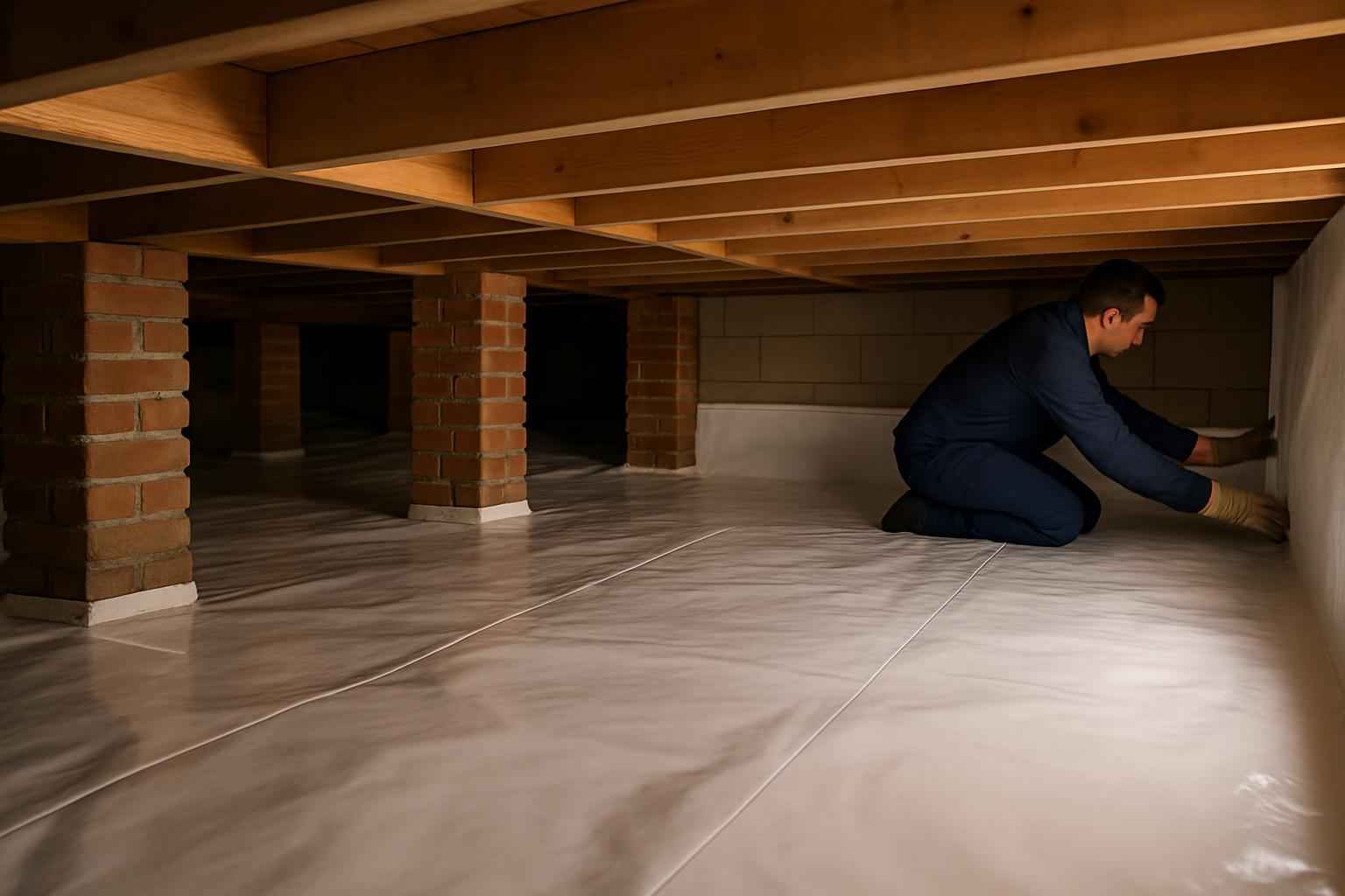 Crawl Space Vapor Barrier Installation in Willow City TX