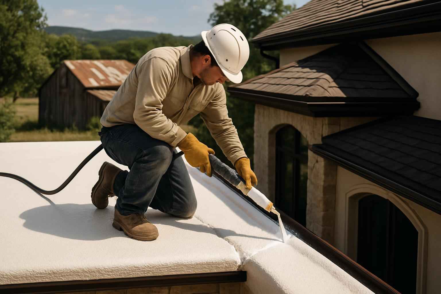 Foam Roof Leak Repair Service in Luckenbach TX