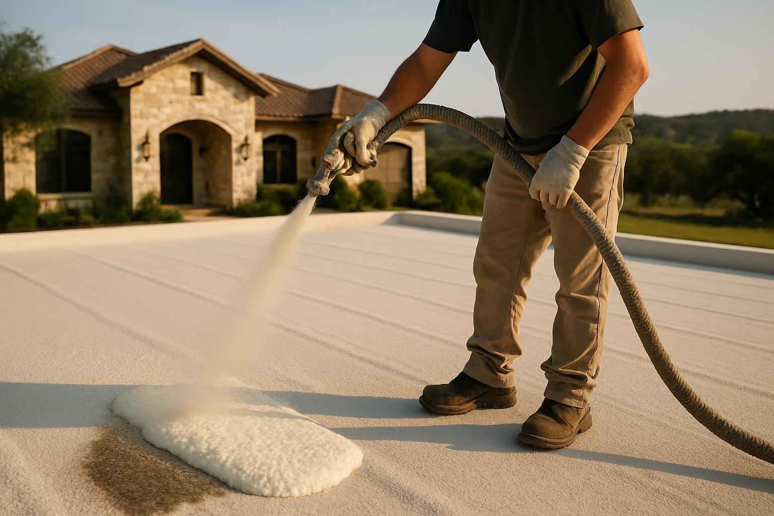 Foam Roof Leak Seal Service in Hye TX