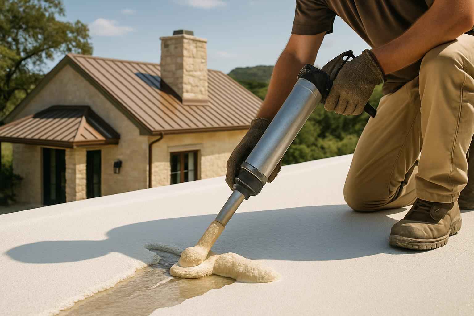 Foam Roof Leak Seal Service in Luckenbach TX