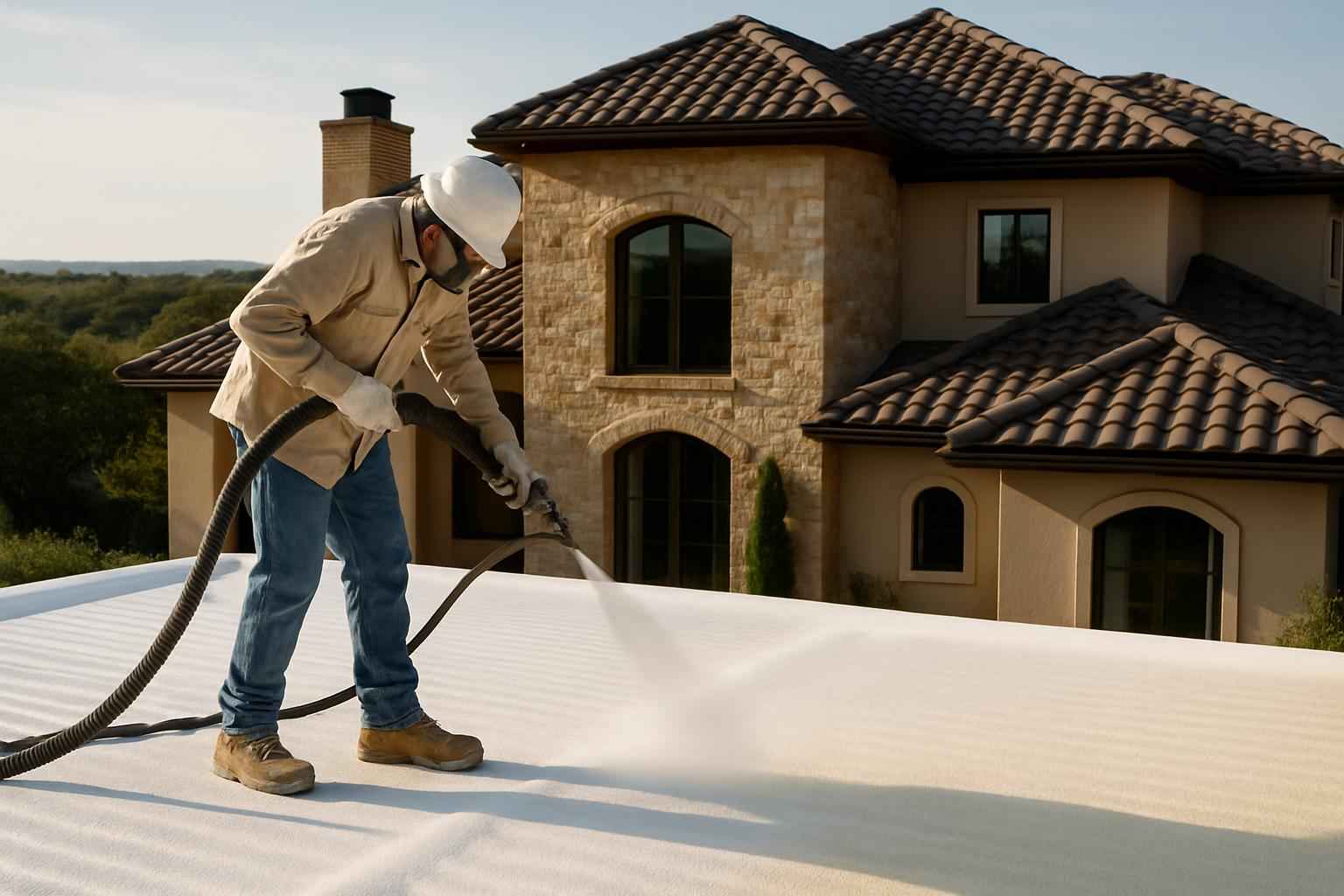 Foam Roof Recoat Maintenance in Fredericksburg TX