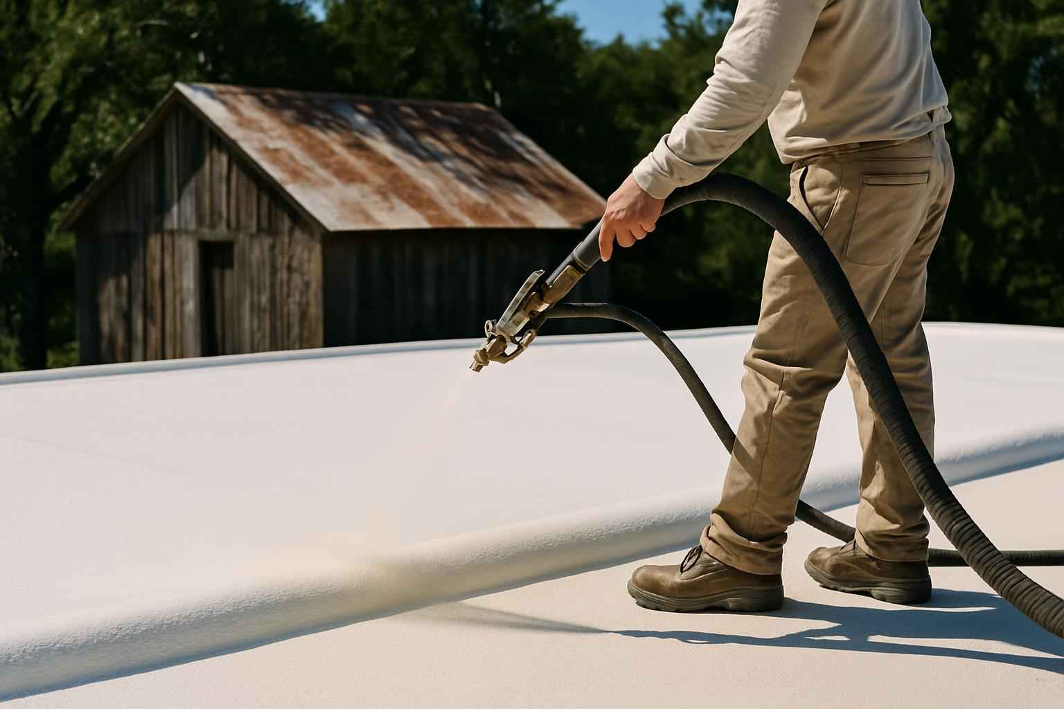 Foam Roof Recoat Maintenance in Luckenbach TX