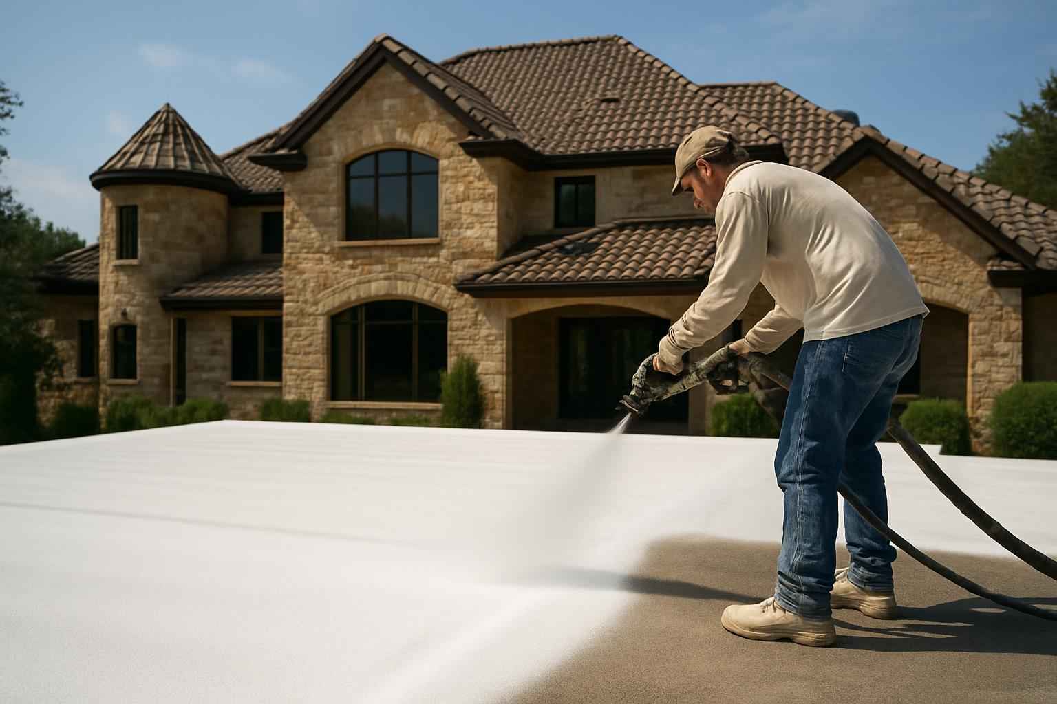 Foam Roof Recoat Maintenance in Stonewall TX