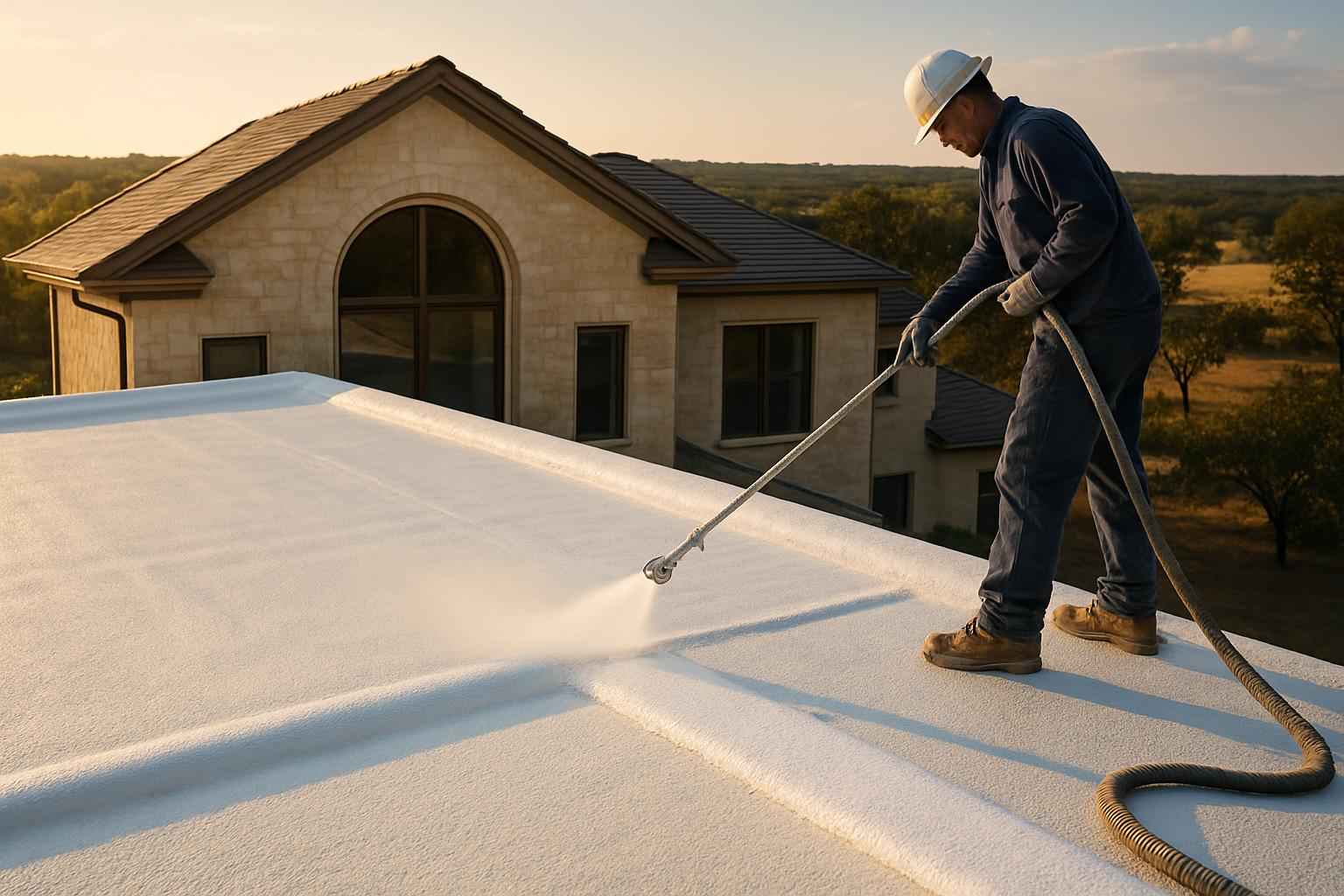 Foam Roof Restoration Contractor in Hye TX