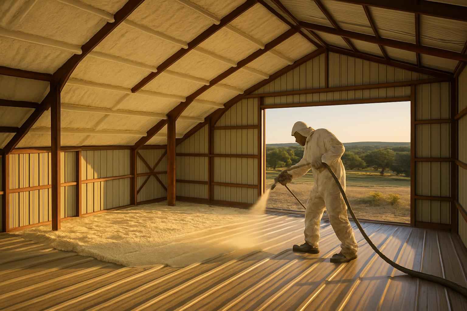 Pole Barn Roof Foam in Fredericksburg TX