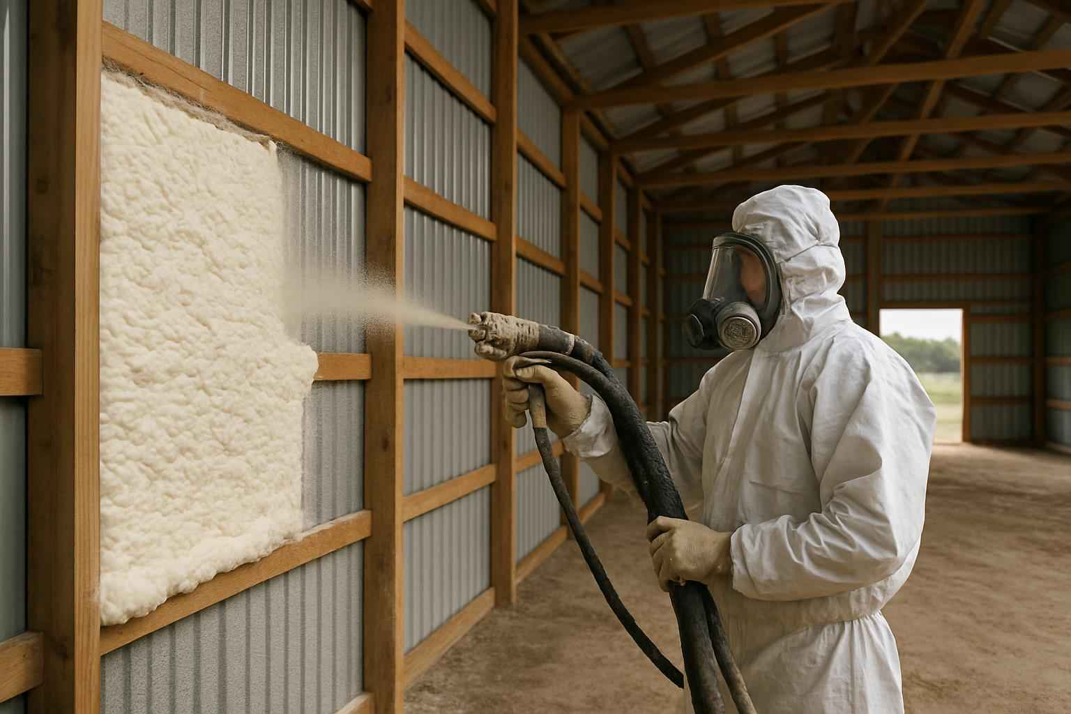 Pole Barn Wall Foam Service in Hye TX