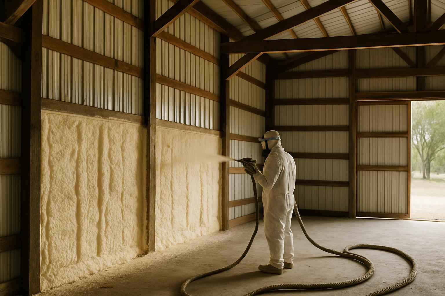 Pole Barn Wall Foam Service in Luckenbach TX