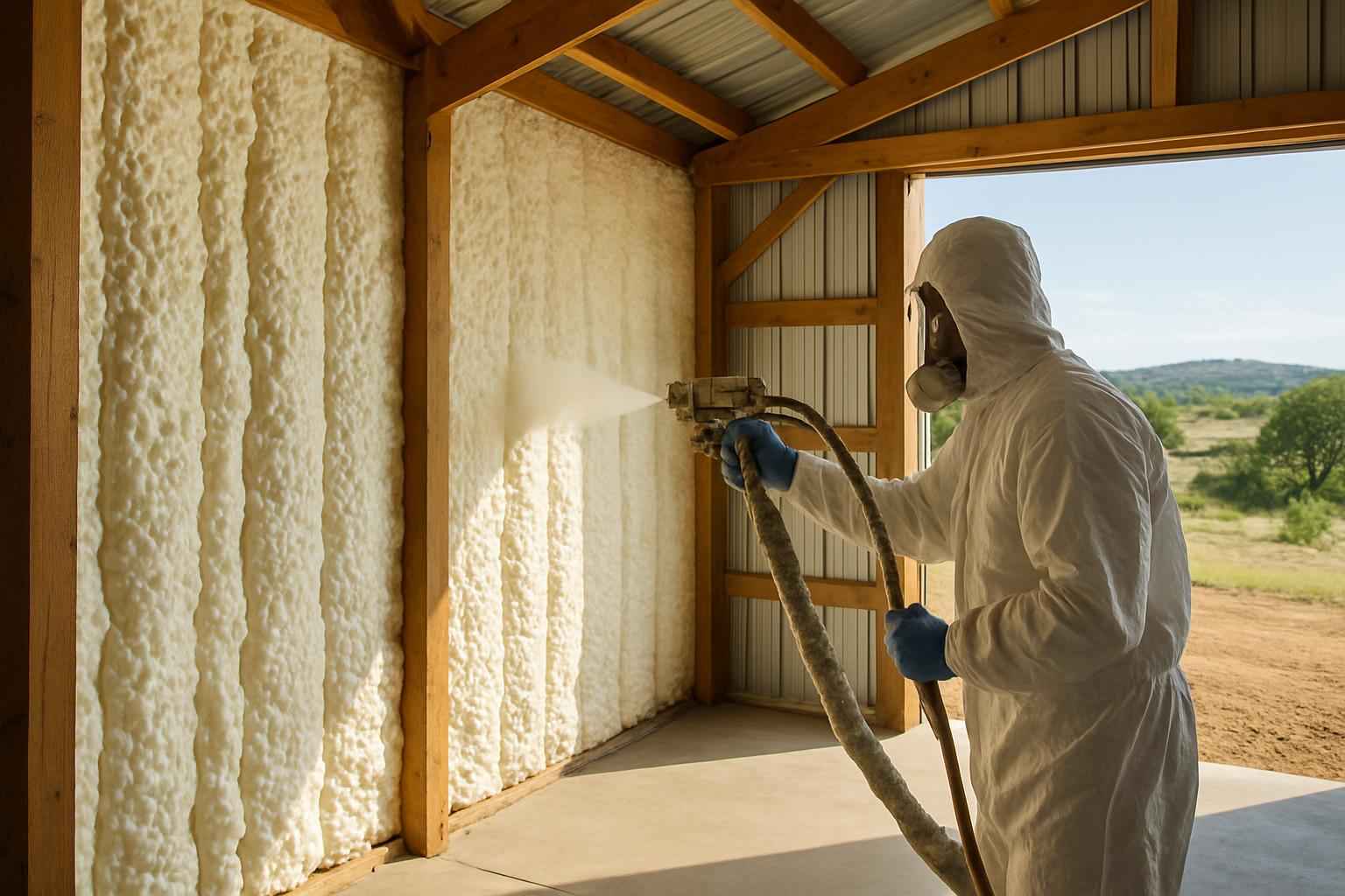 Pole Barn Wall Foam Service in Willow City TX