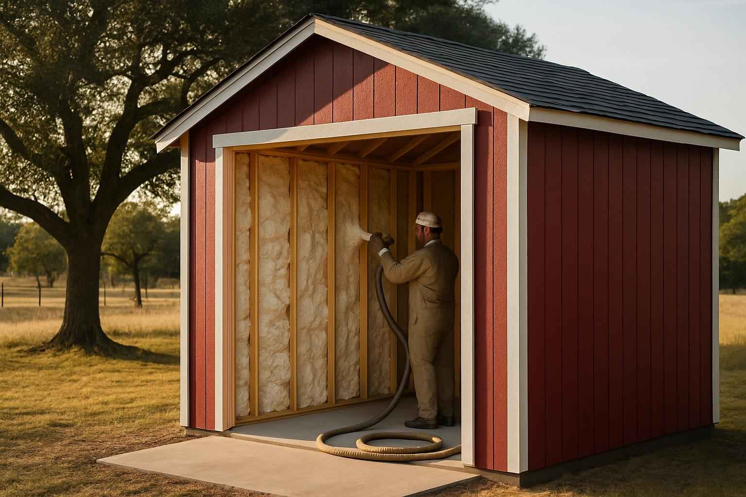Shed Insulation Retrofit in Luckenbach TX