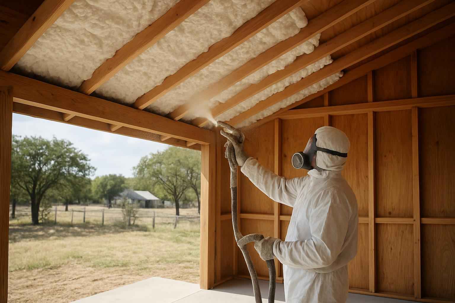 Shed Roof Foam Installer in Luckenbach TX