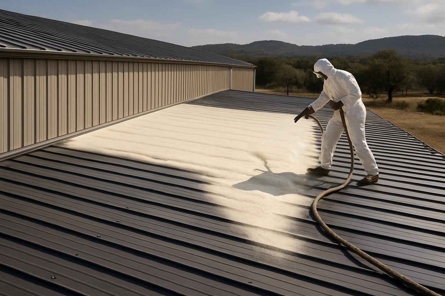 Warehouse Metal Roof Foam in Fredericksburg TX