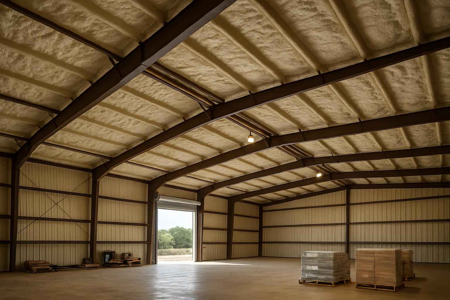 Warehouse Metal Roof Foam in Hye TX