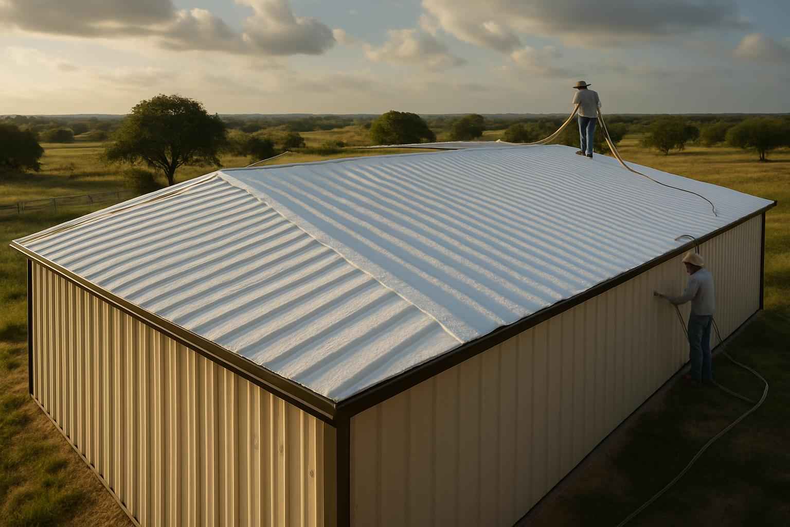 Warehouse Metal Roof Foam in Willow City TX