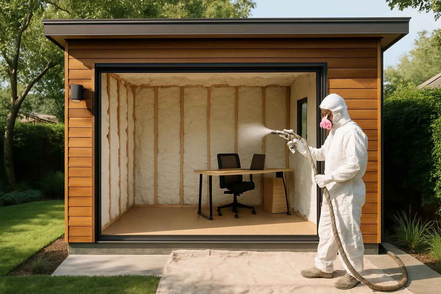 Backyard Office Foam Service in Center Point TX