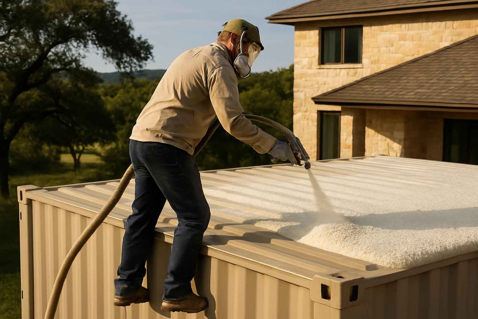 Container Roof Foam Installer in Harper TX