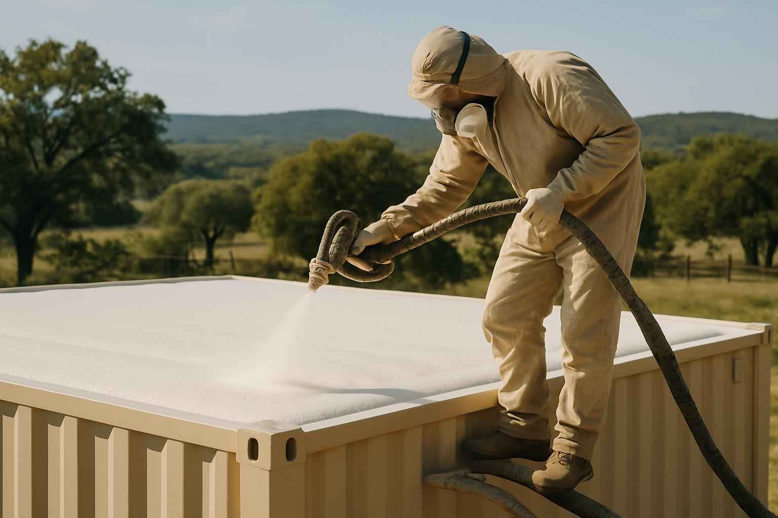 Container Roof Foam Installer in Sisterdale TX