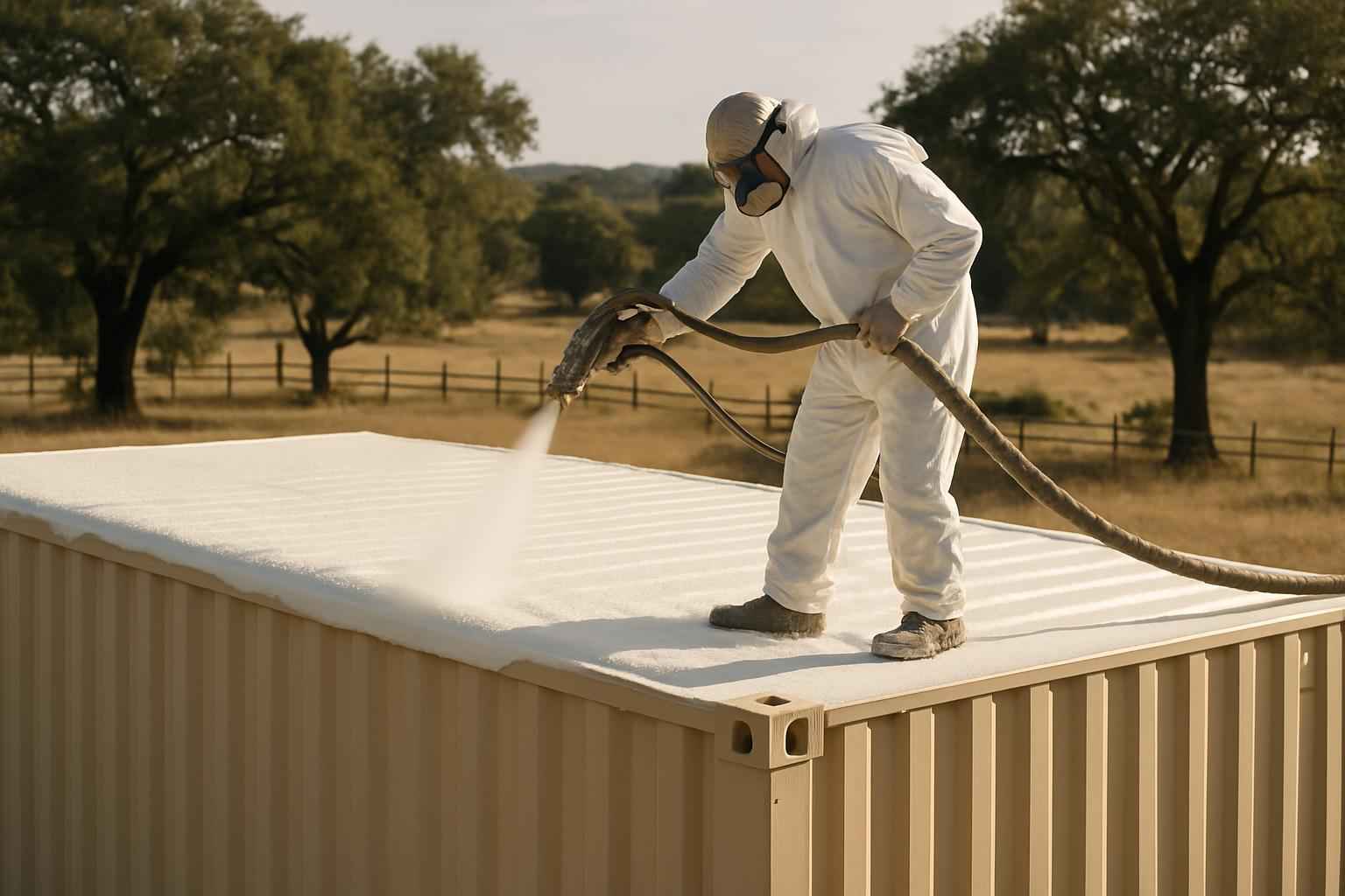 Container Roof Foam Installer in Waring TX