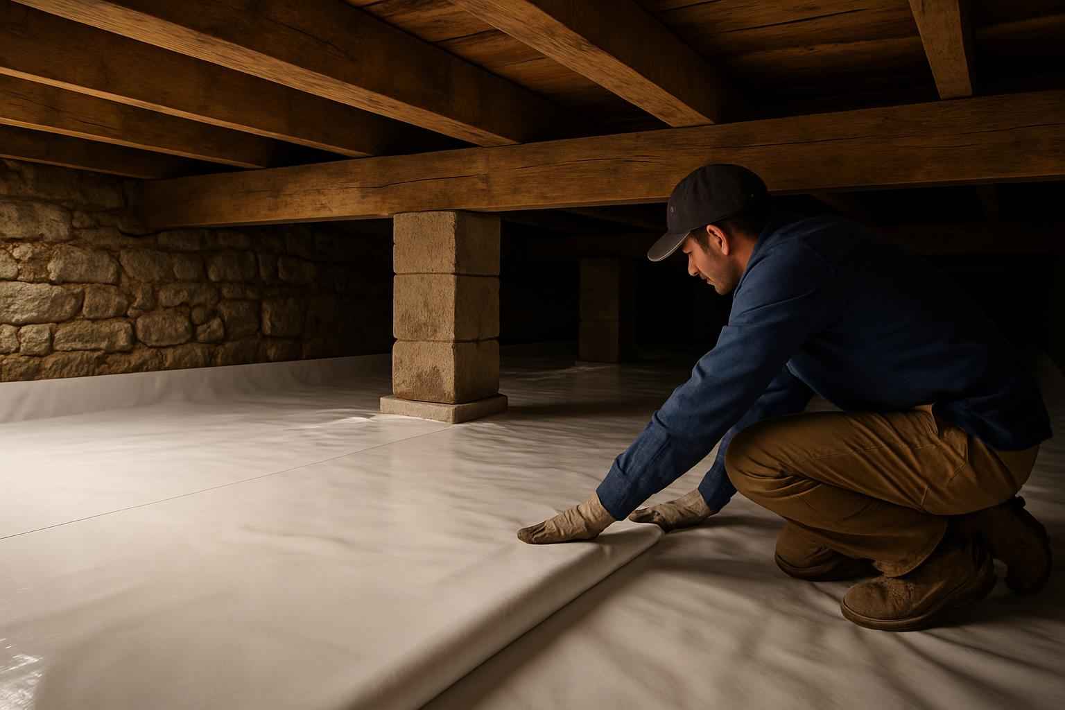 Crawl Space Vapor Barrier Installation in Ingram TX