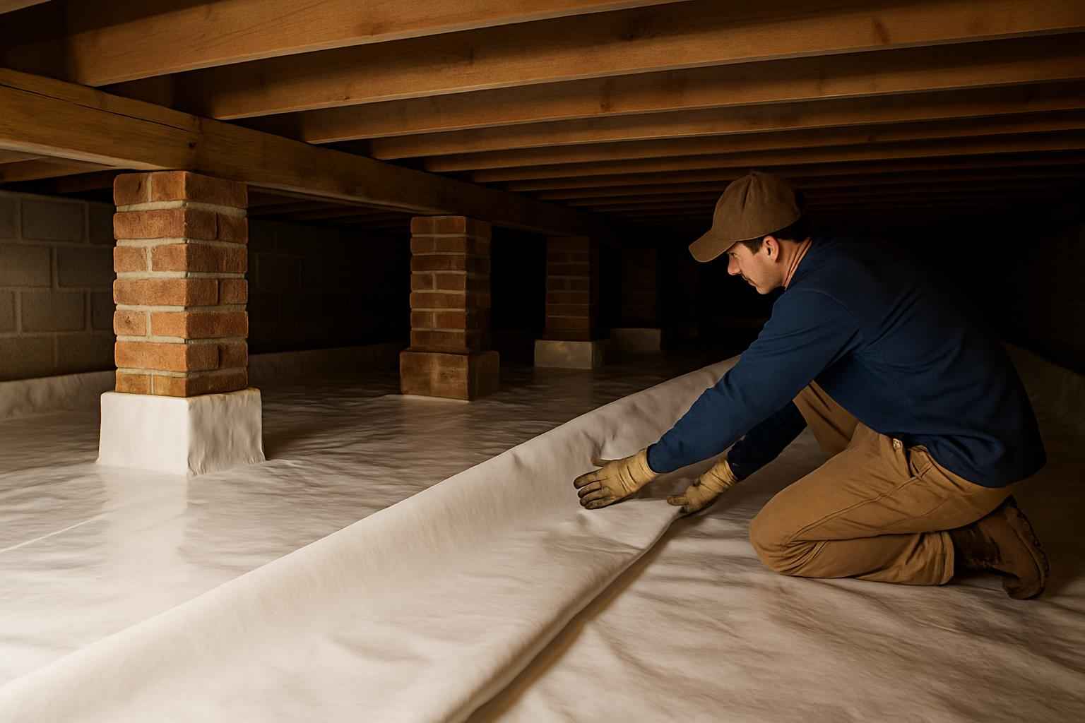 Crawl Space Vapor Barrier Installation in Kendalia TX