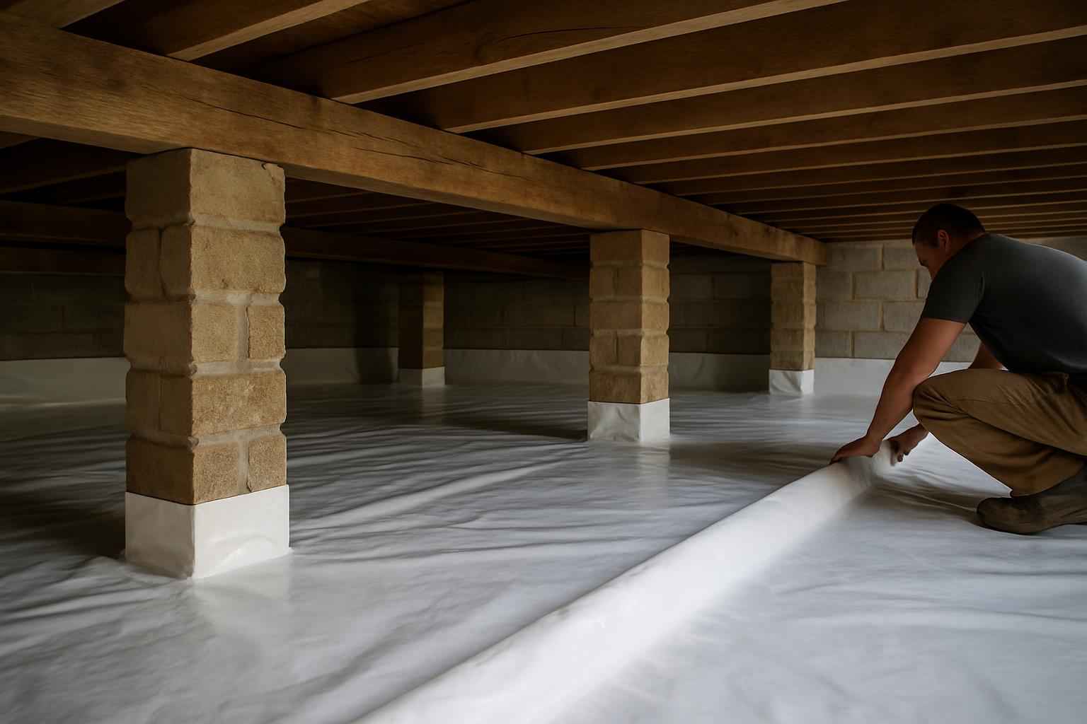 Crawl Space Vapor Barrier Installation in Sisterdale TX