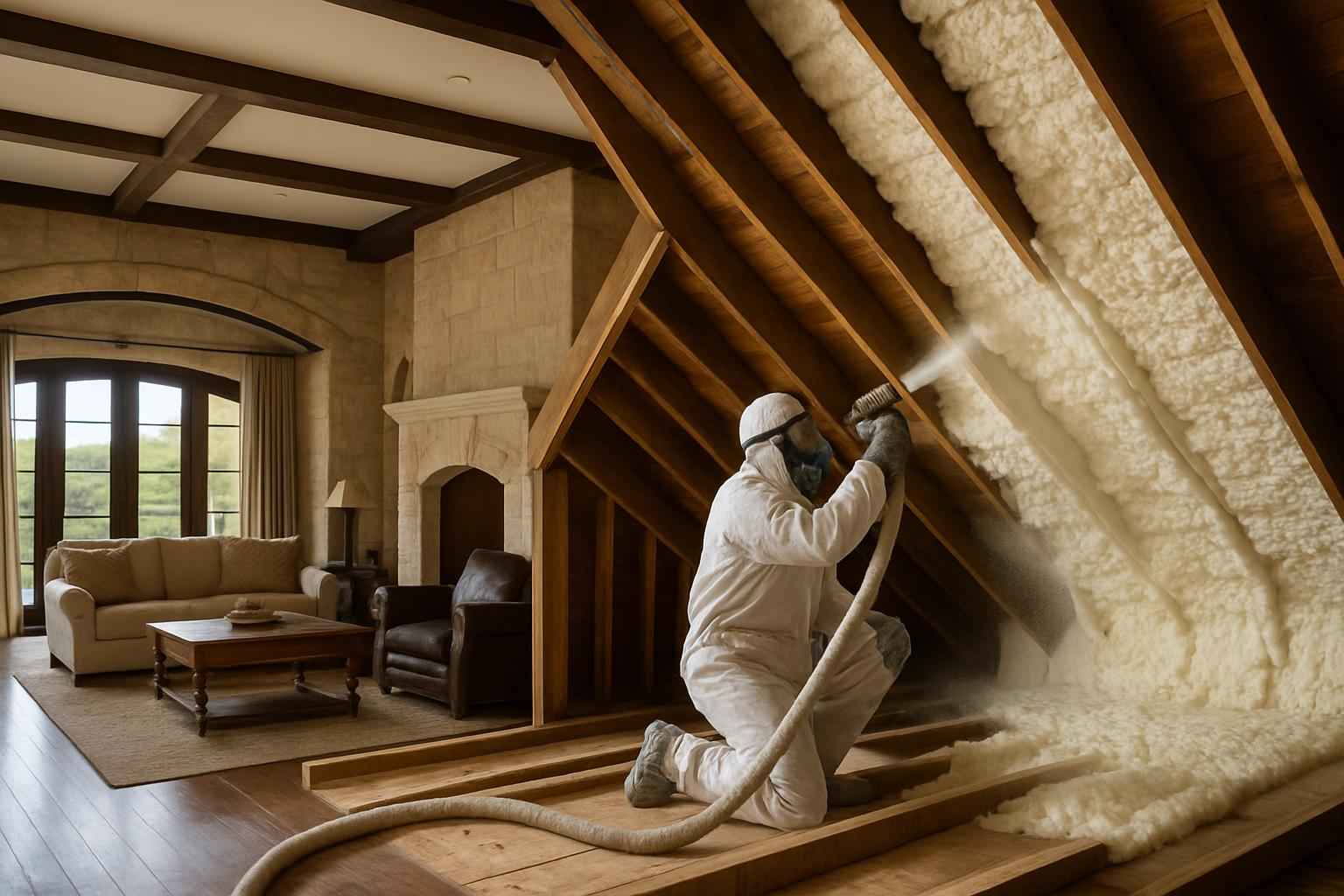 Existing Home Foam Upgrade in Sisterdale TX