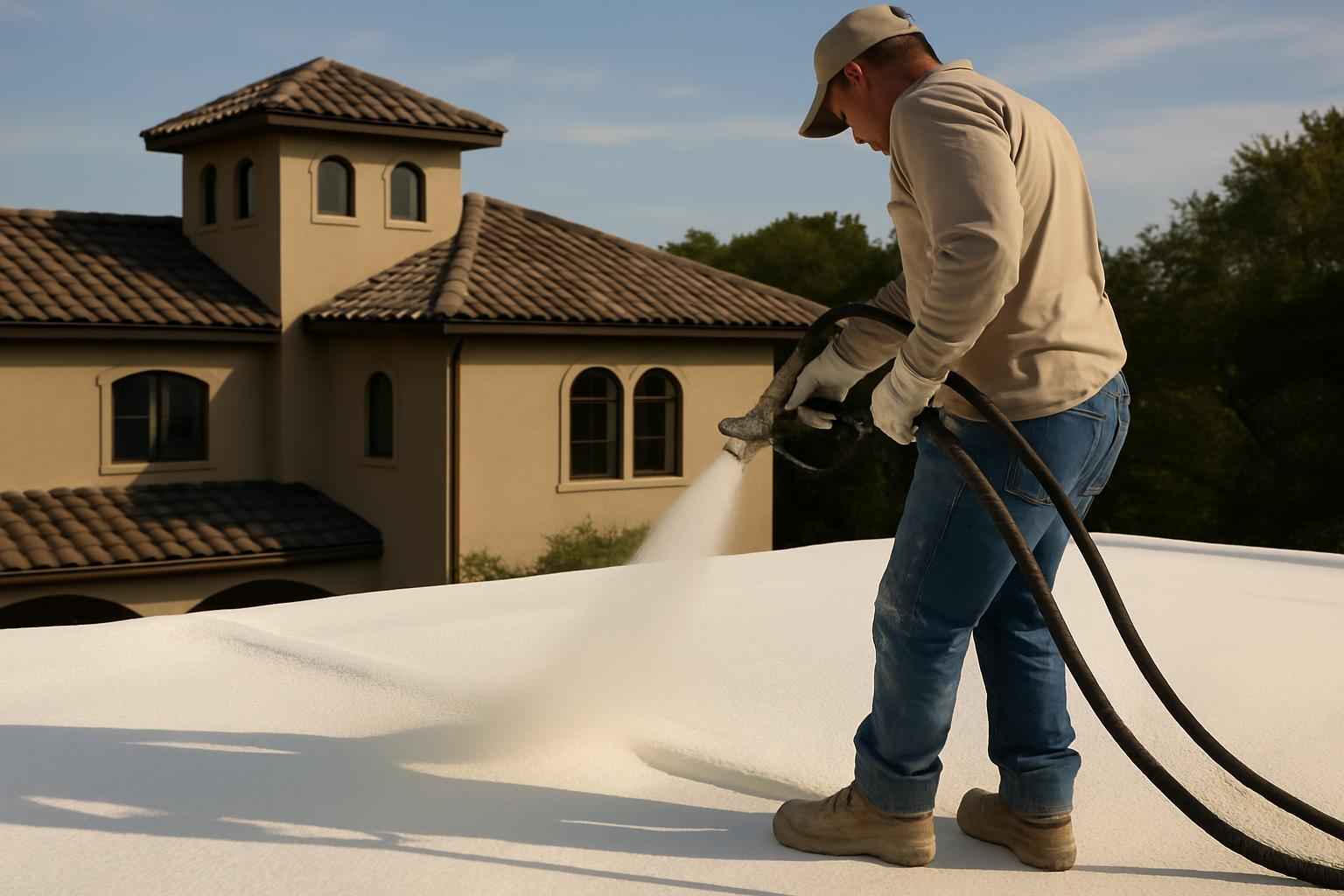 Foam Roof Recoat Maintenance in Center Point TX