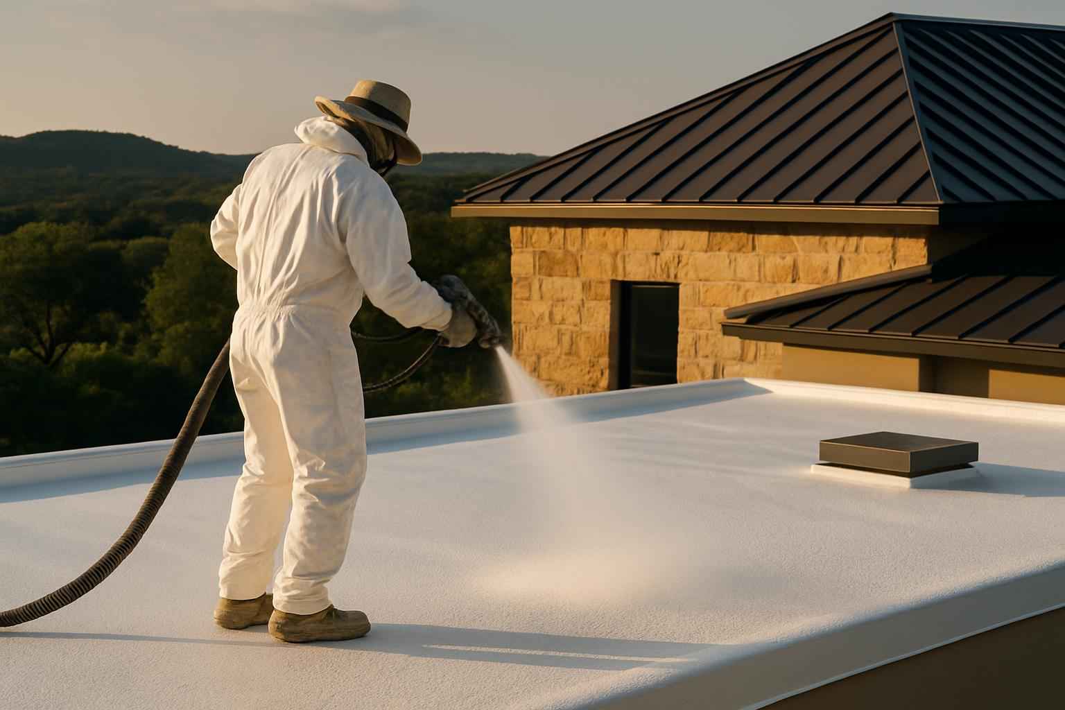 Foam Roof Recoat Maintenance in Doss TX