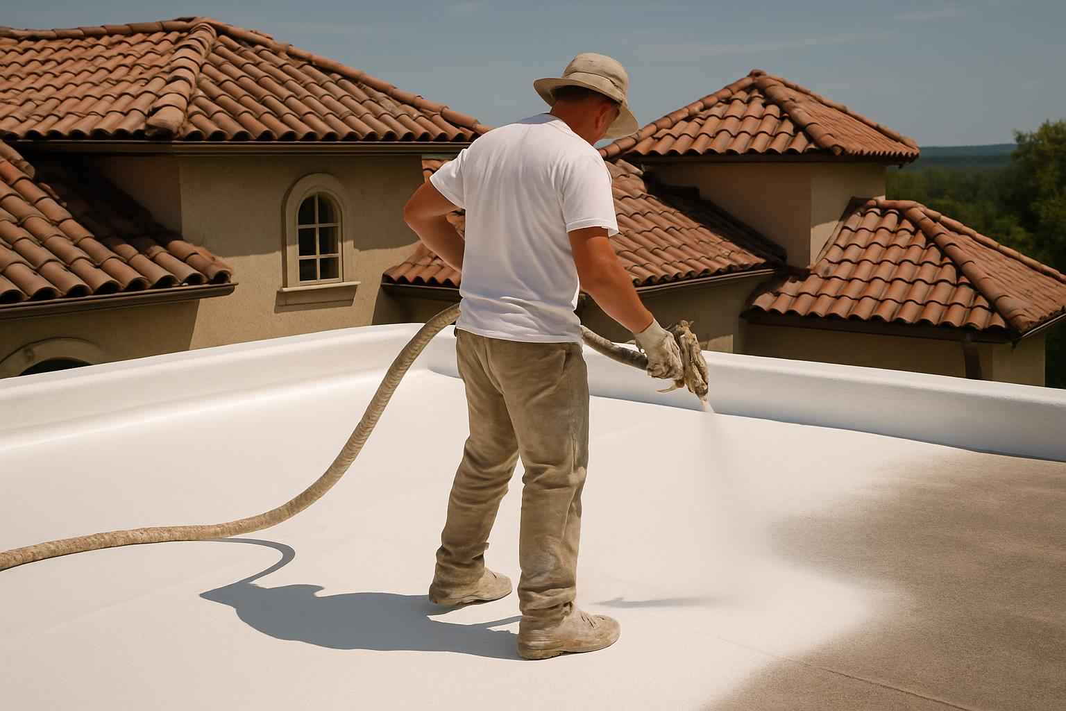 Foam Roof Recoat Maintenance in Ingram TX