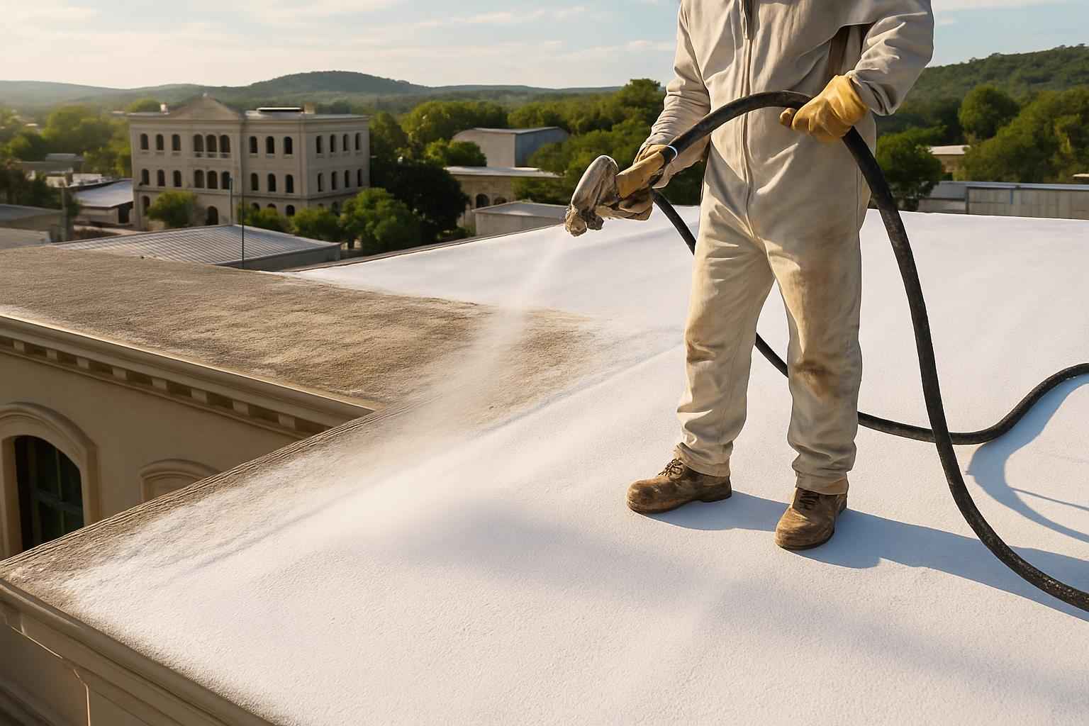 Foam Roof Recoat Maintenance in Kerrville TX