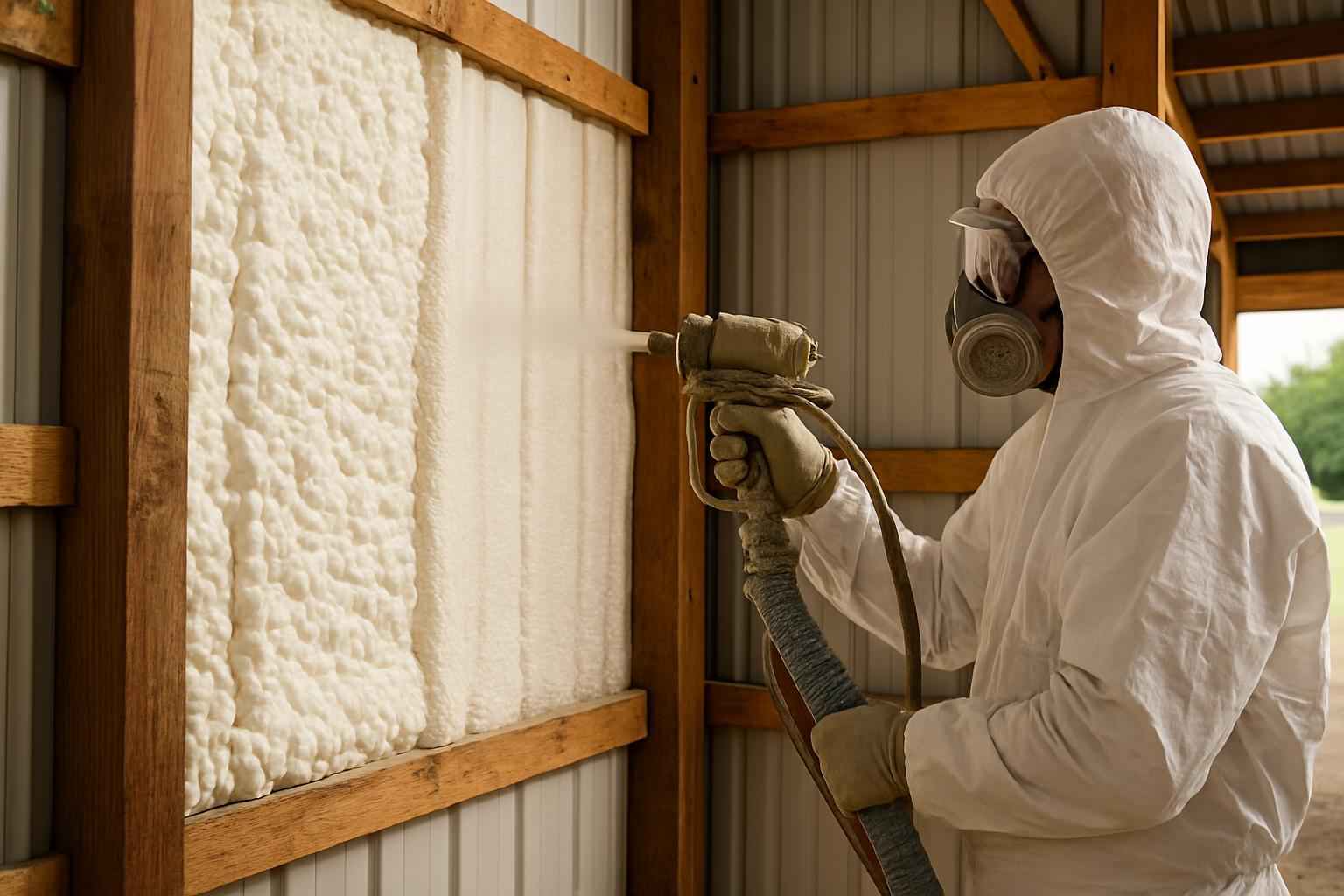 Pole Barn Wall Foam Service in Center Point TX