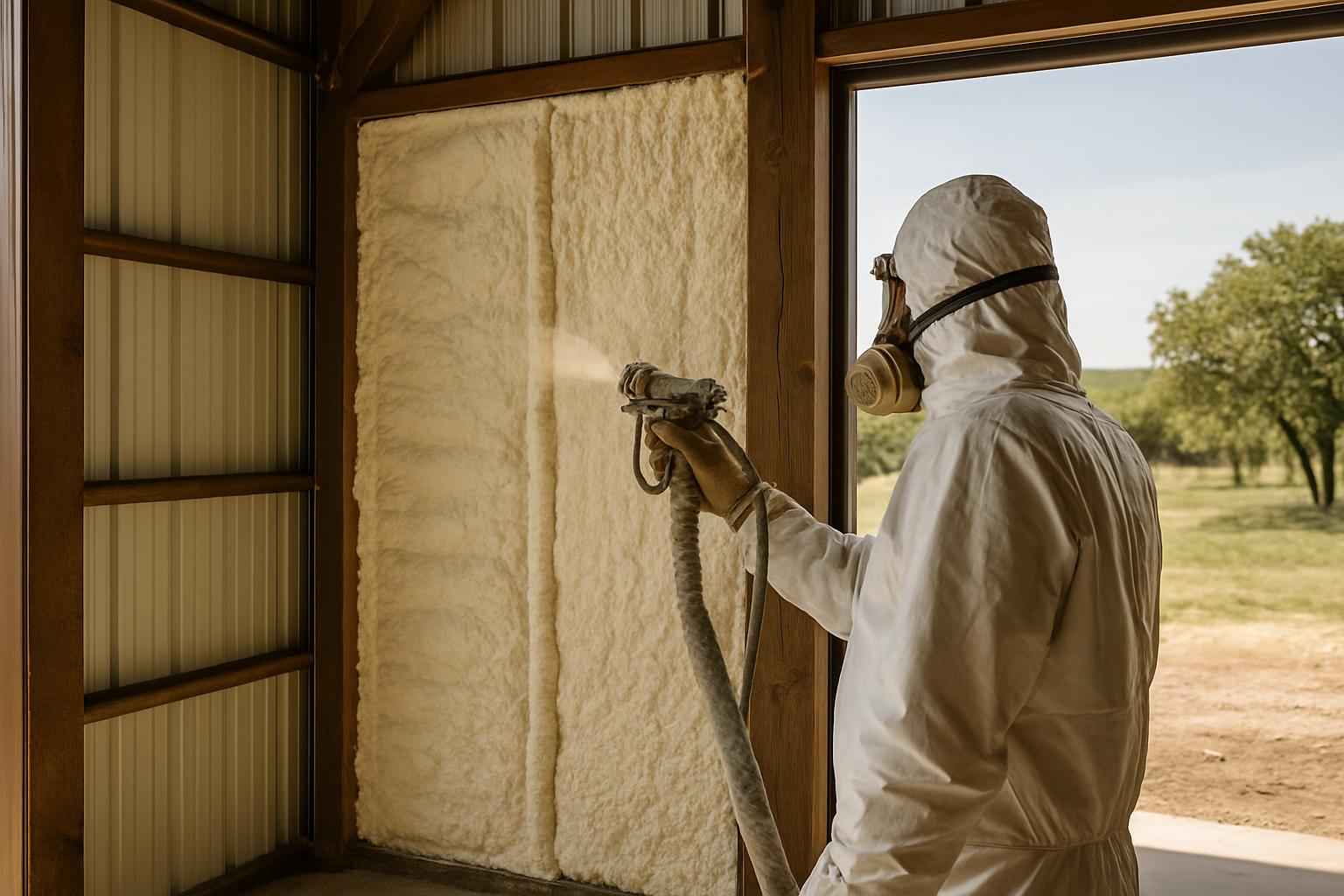 Pole Barn Wall Foam Service in Comfort TX