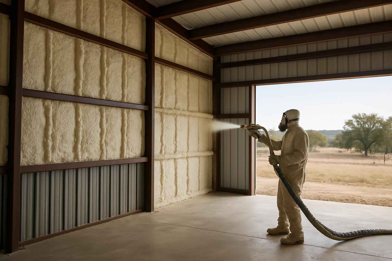 Pole Barn Wall Foam Service in Doss TX