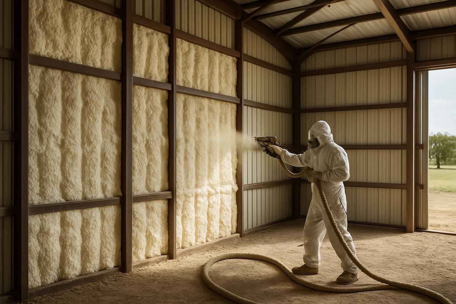 Pole Barn Wall Foam Service in Harper TX