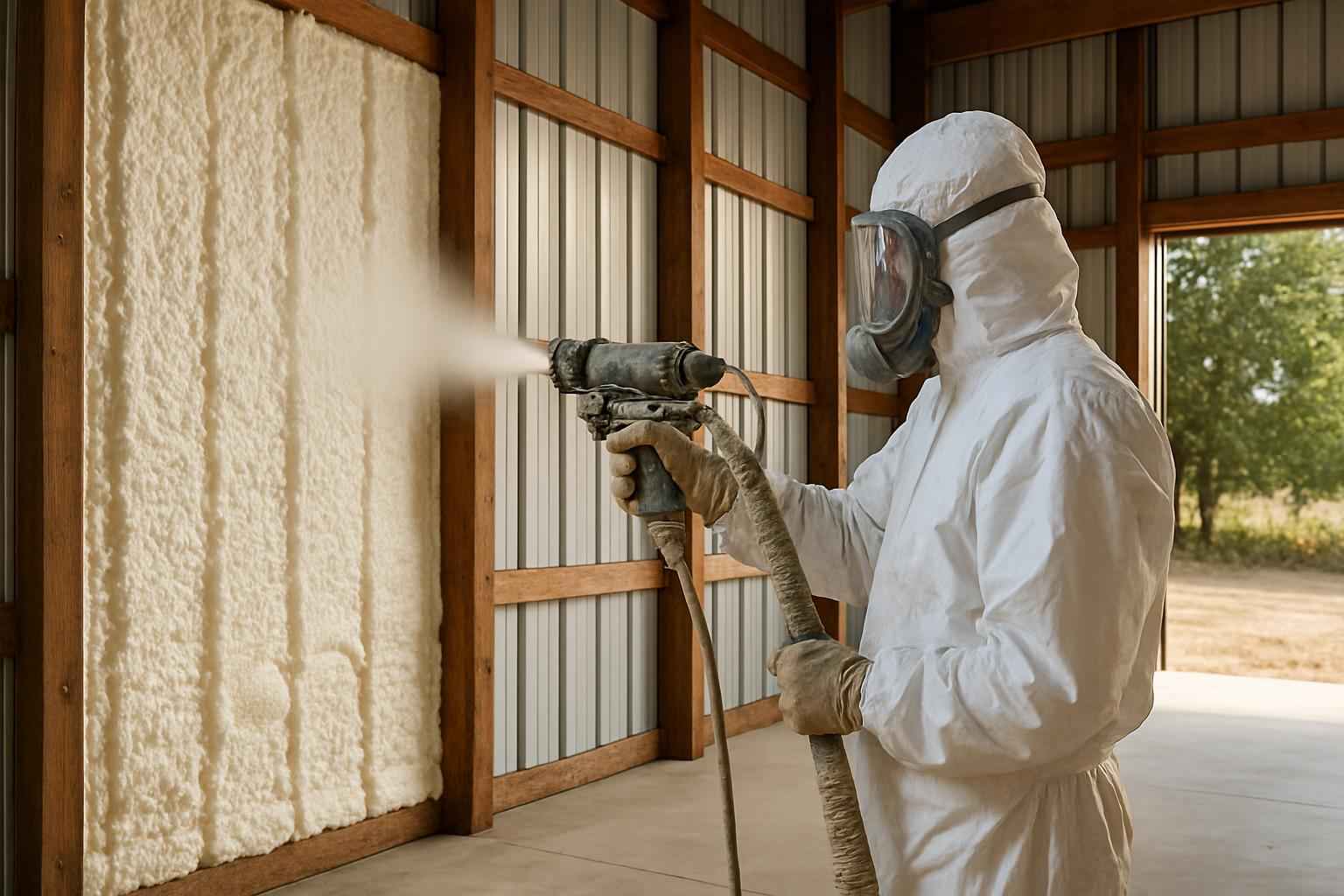 Pole Barn Wall Foam Service in Waring TX