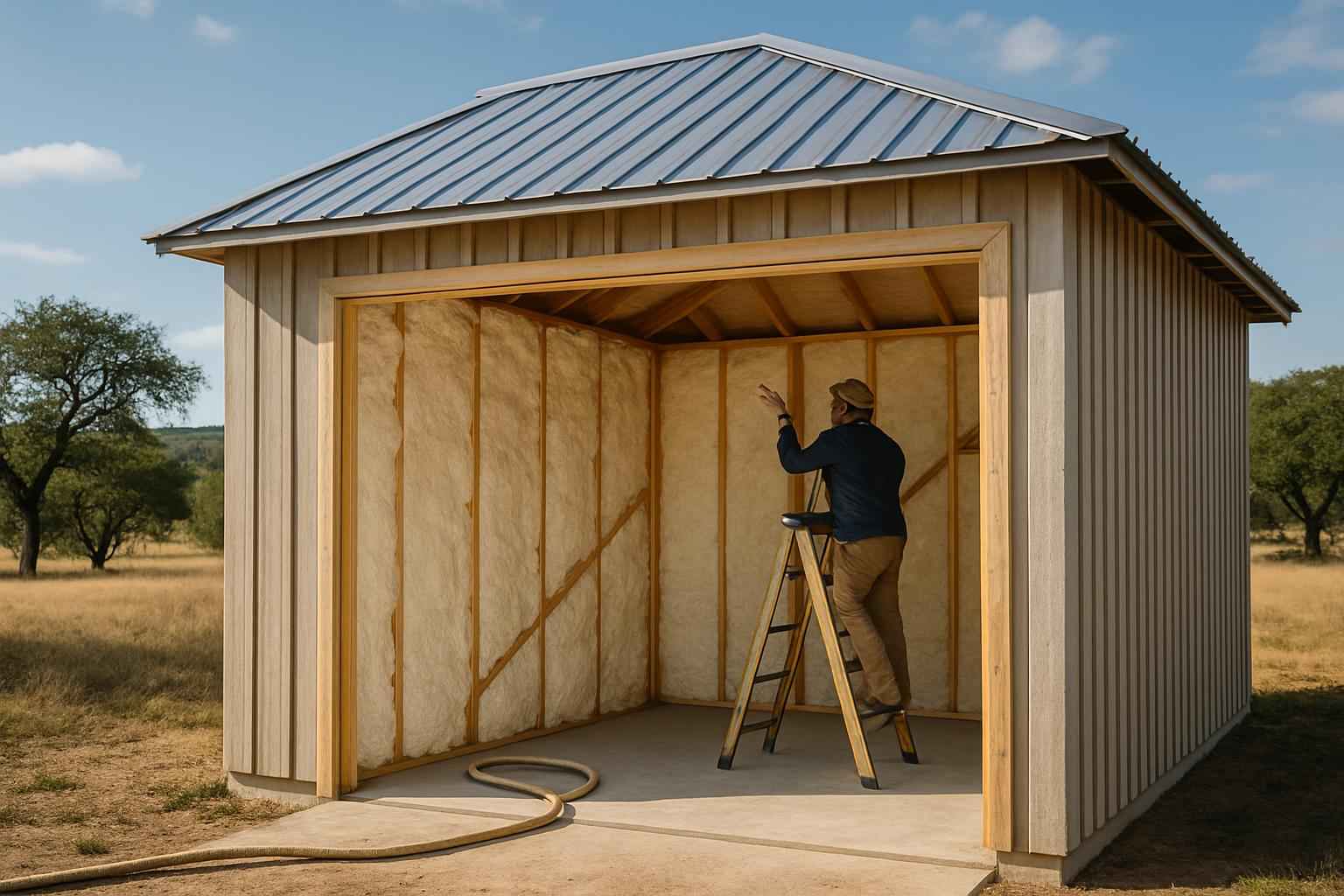 Shed Insulation Retrofit in Sisterdale TX