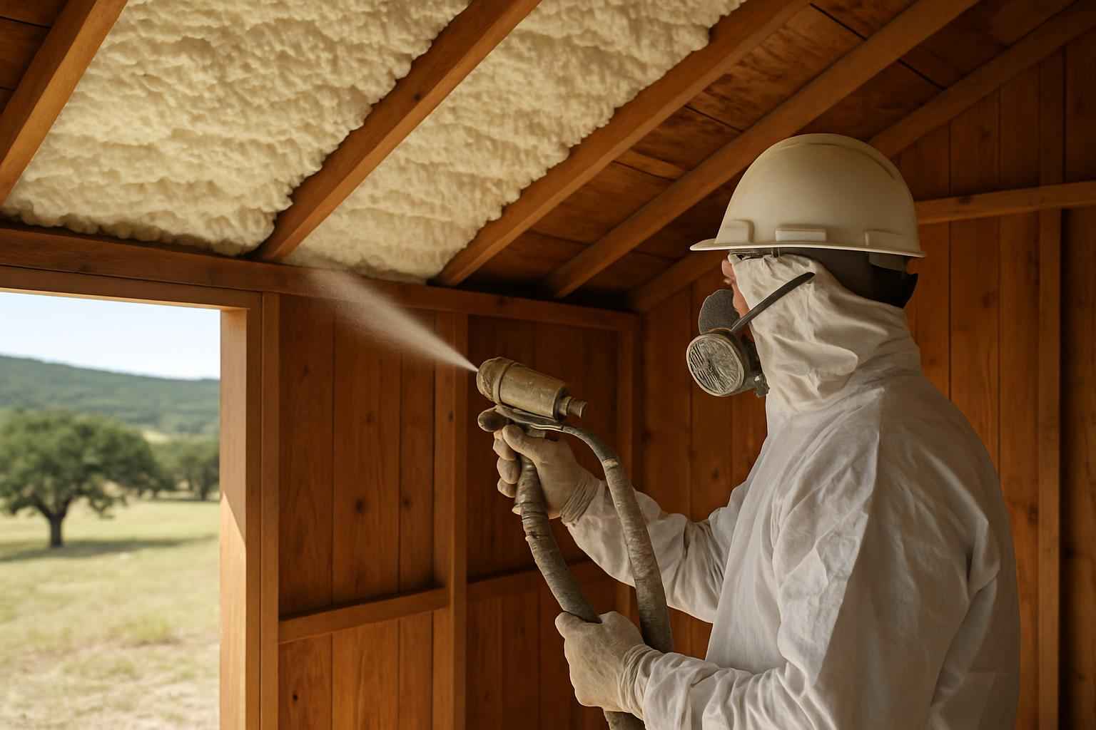 Shed Roof Foam Installer in Doss TX