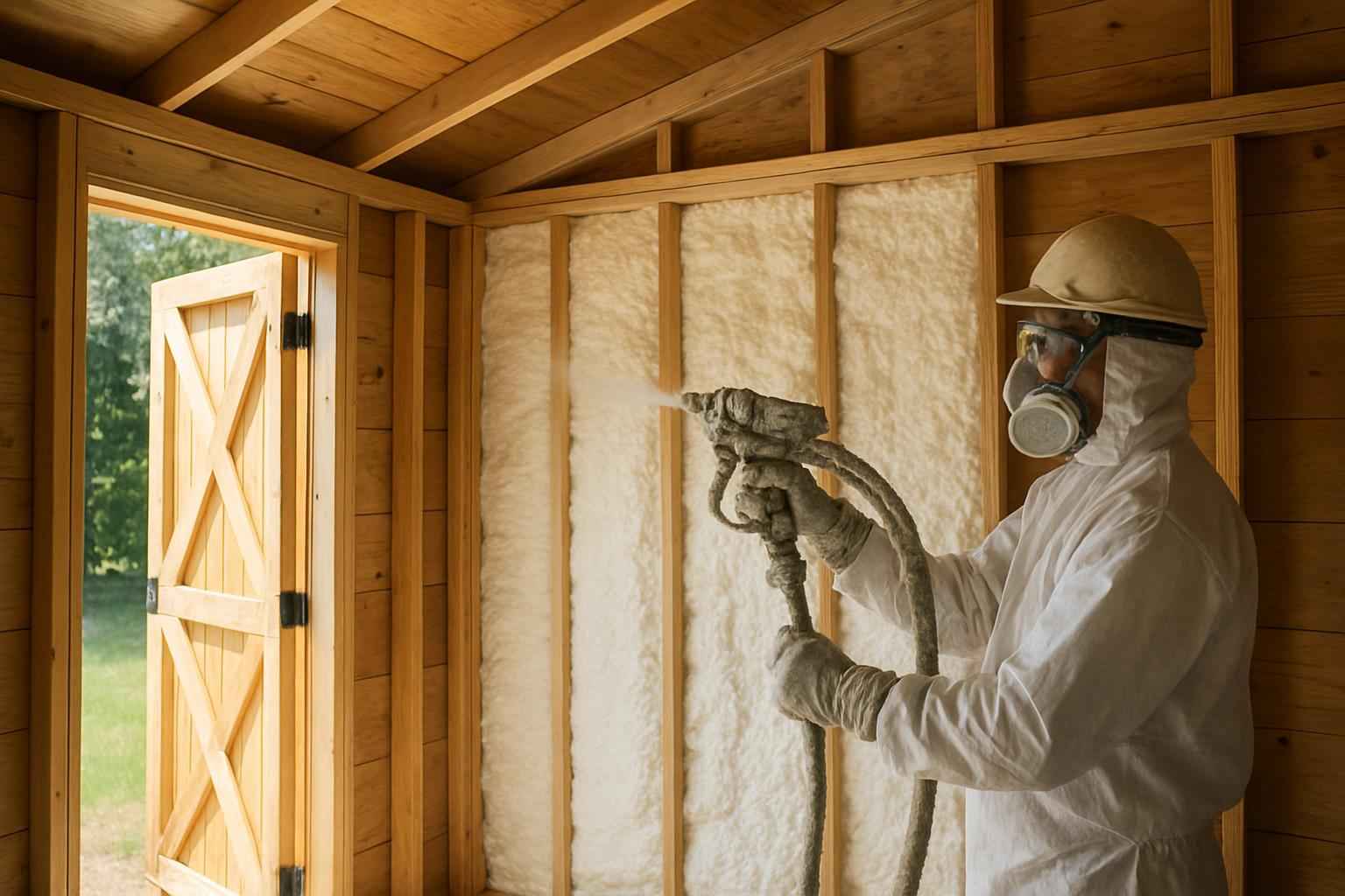 Shed Wall Foam Service in Center Point TX