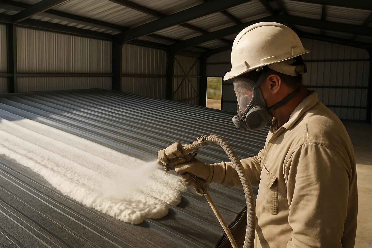 Warehouse Metal Roof Foam in Ingram TX