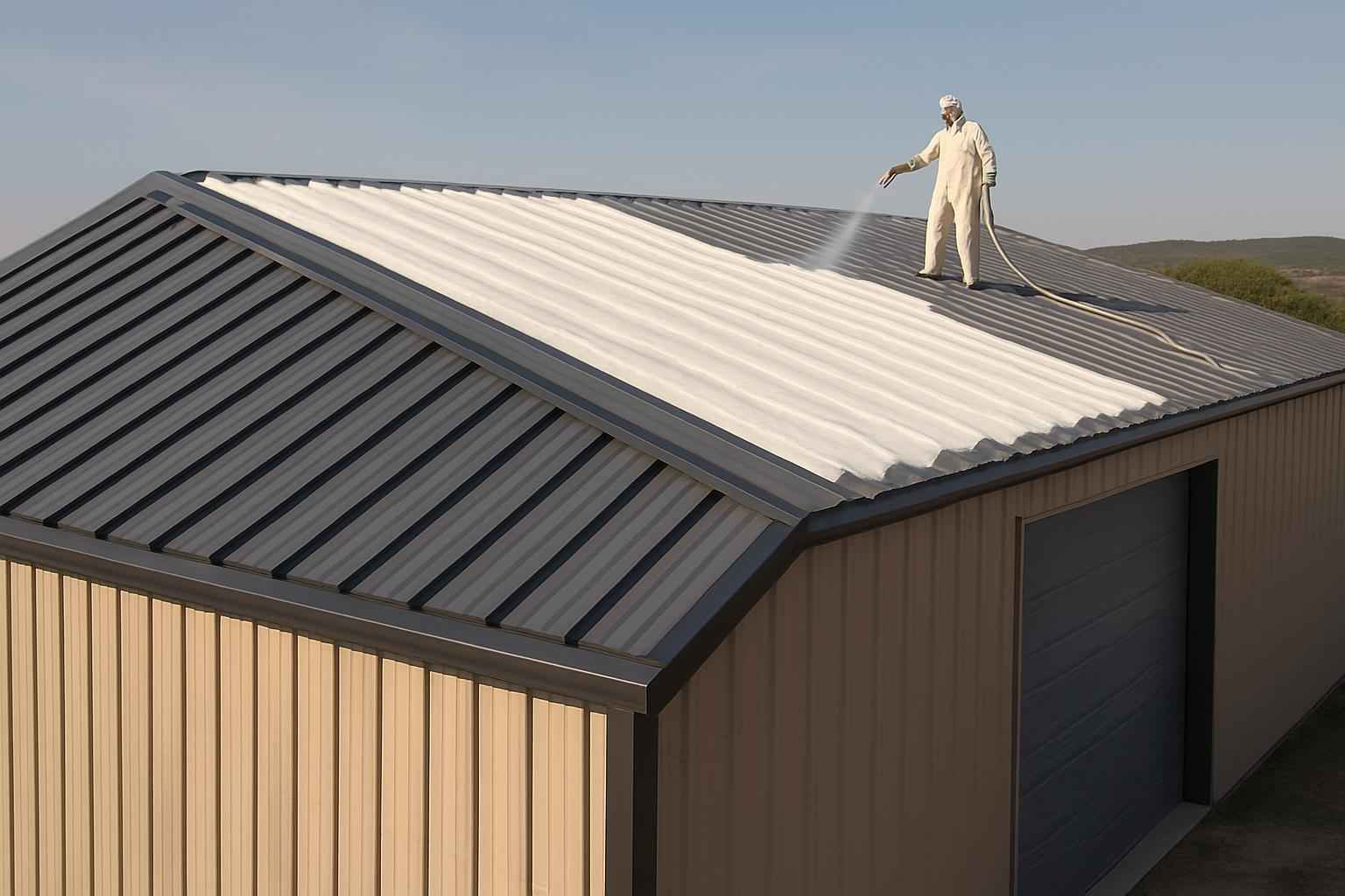 Warehouse Metal Roof Foam in Kendalia TX