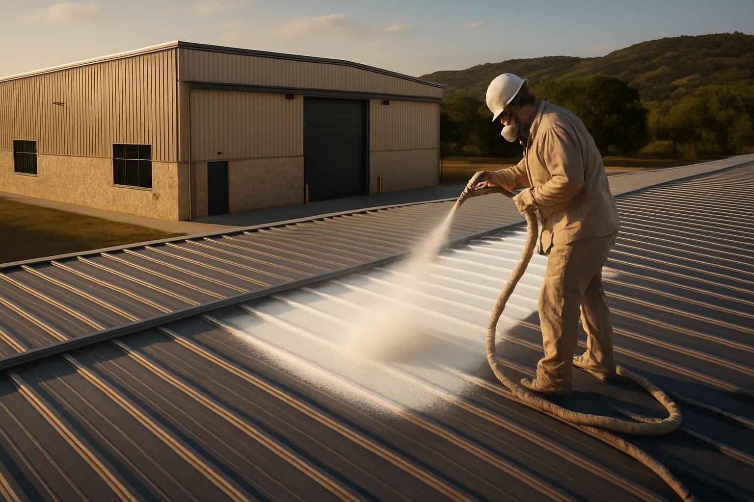 Warehouse Metal Roof Foam in Kerrville TX