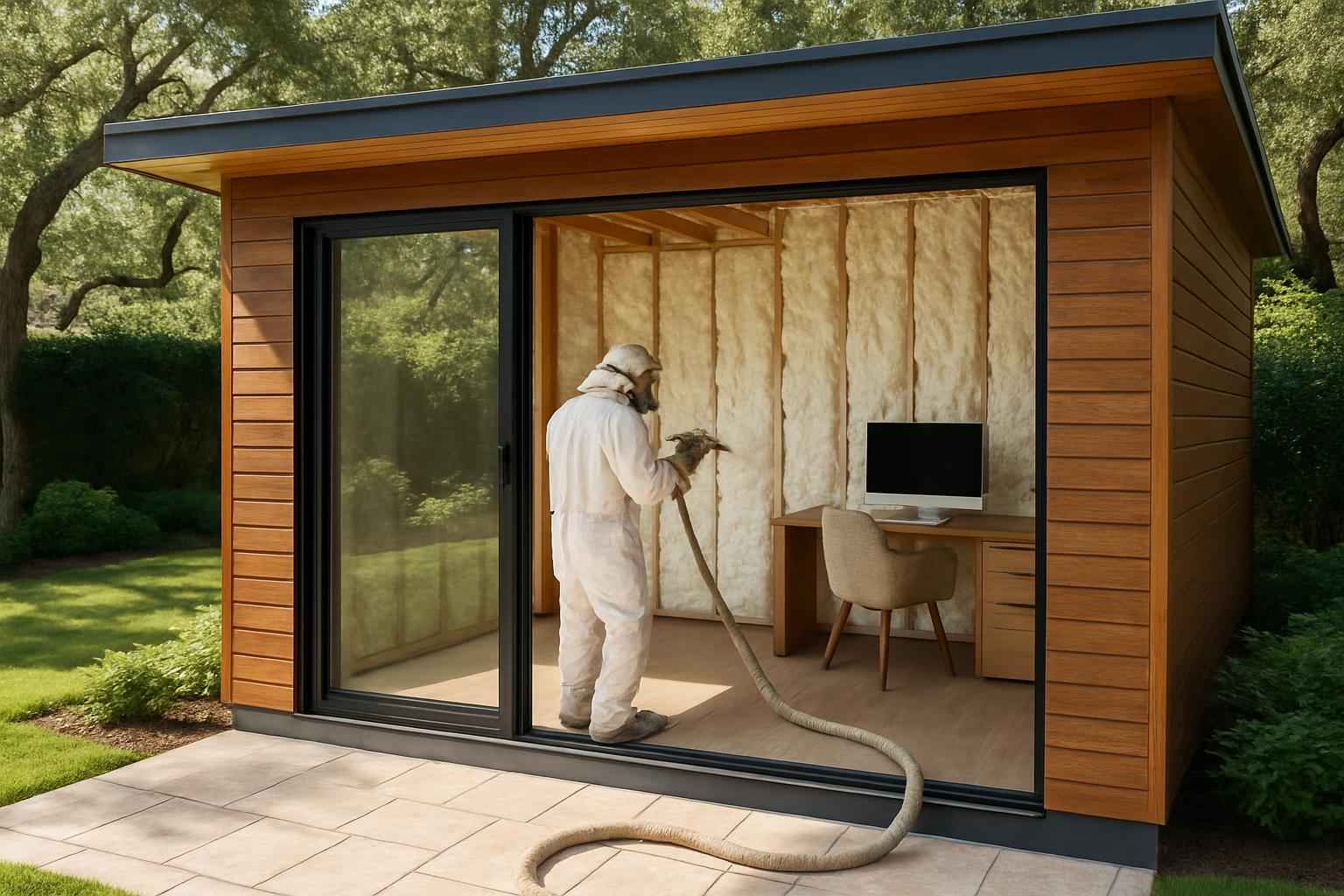 Backyard Office Foam Service in Cypress Mill TX