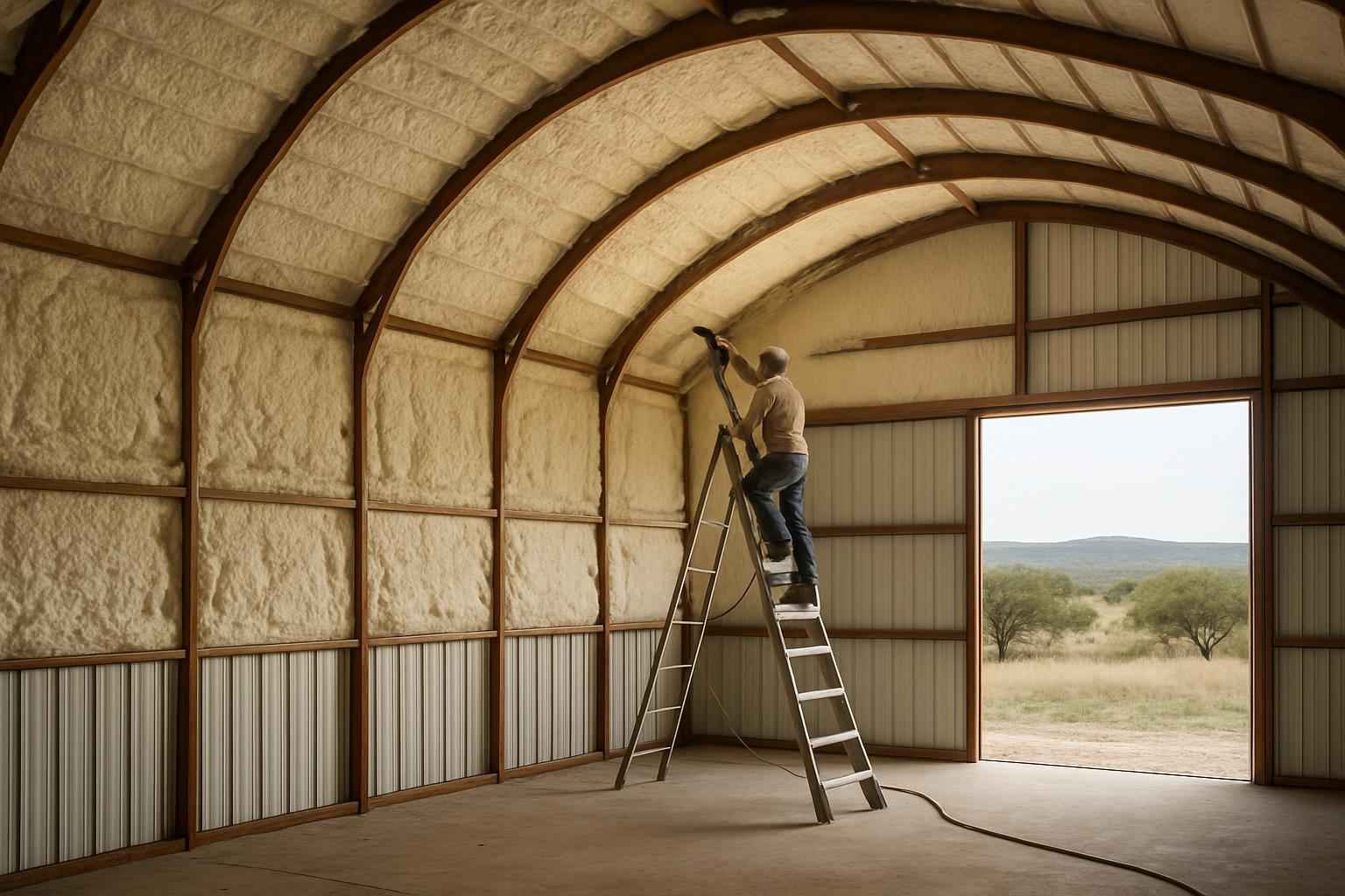 Barn Condensation Control Foam in Round Mountain TX